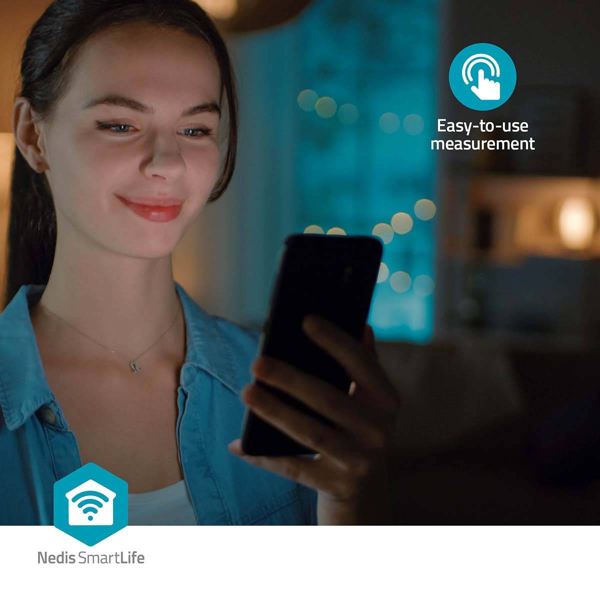 Nedis SmartLife Blutdruckmessgerät | Weiss 22 - 42 cm | Anzeige des Stillhaltens