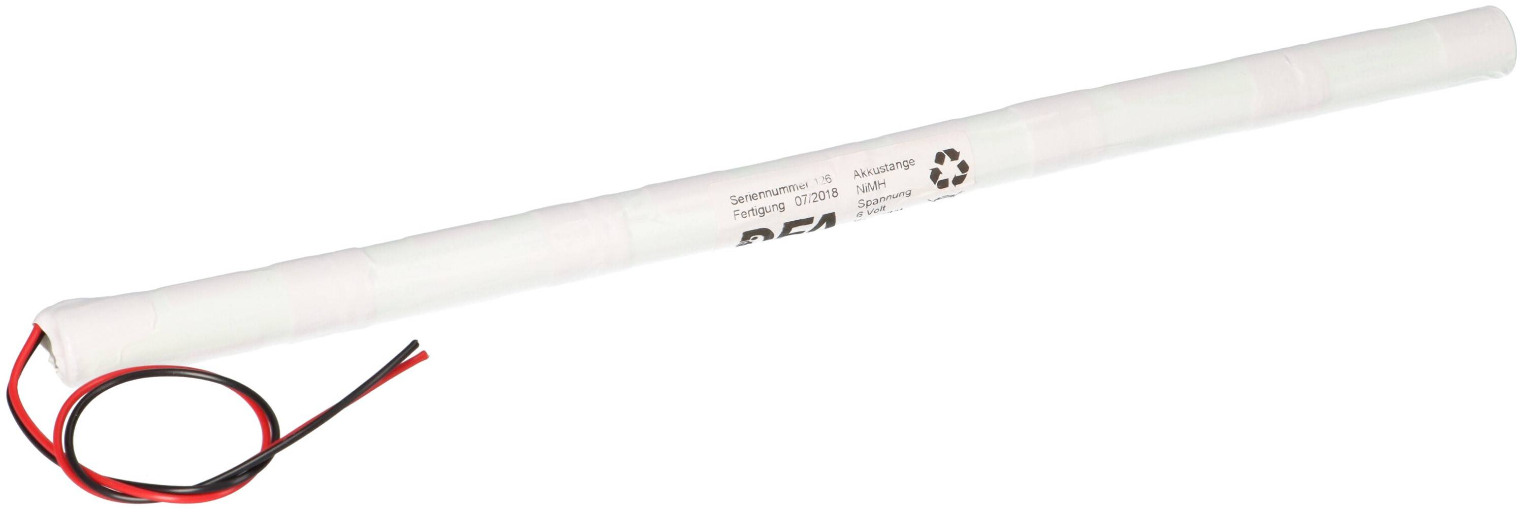 Akkustange NiMH 7,2V 1,8Ah AA Hochtemperatur Notlicht Kabel 20cm Notbeleuchtung L61NIMH1800