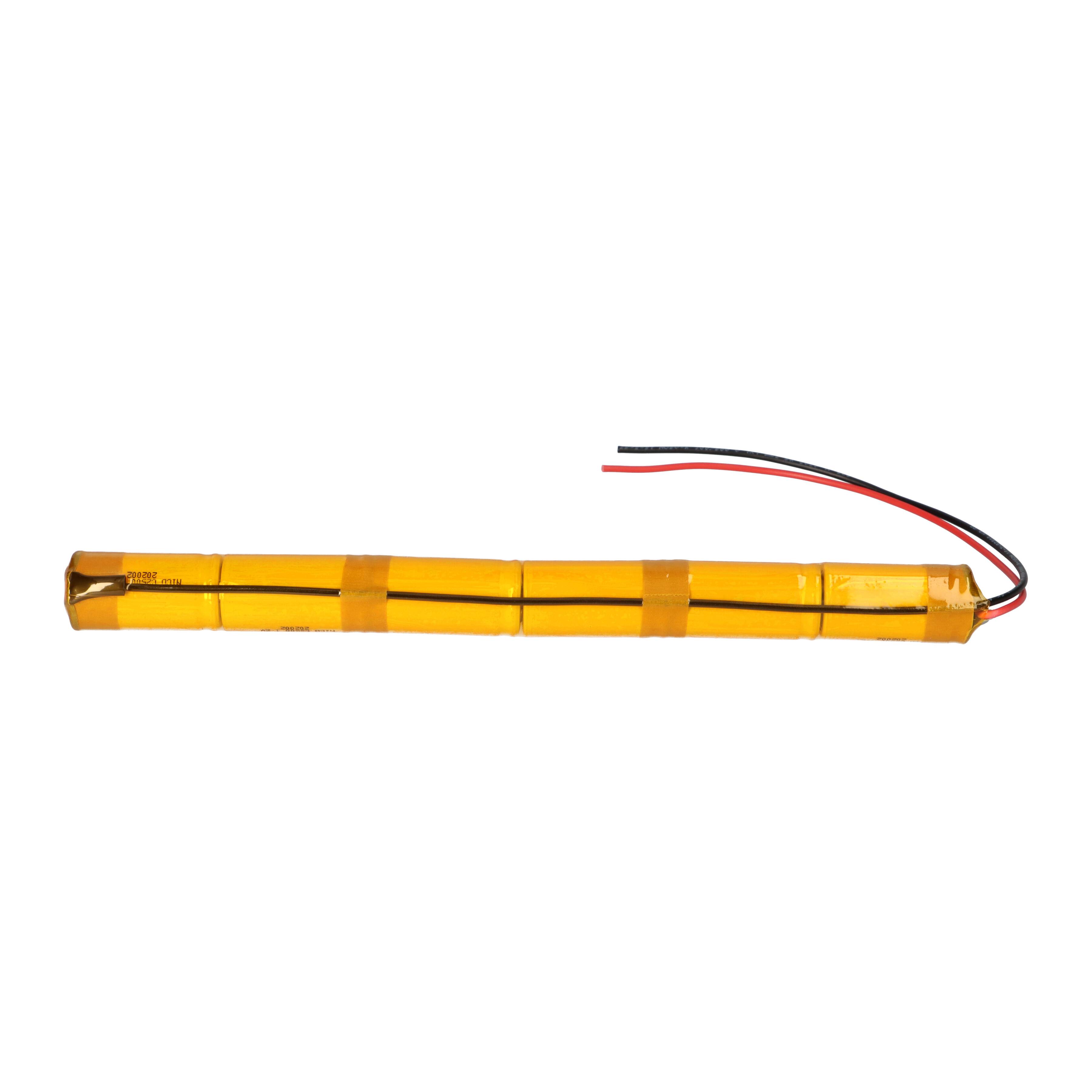 Akkupack 7,2V 2500mAh C NiCd Notleuchten HT 20cm Kabel Stange L61NICD2500