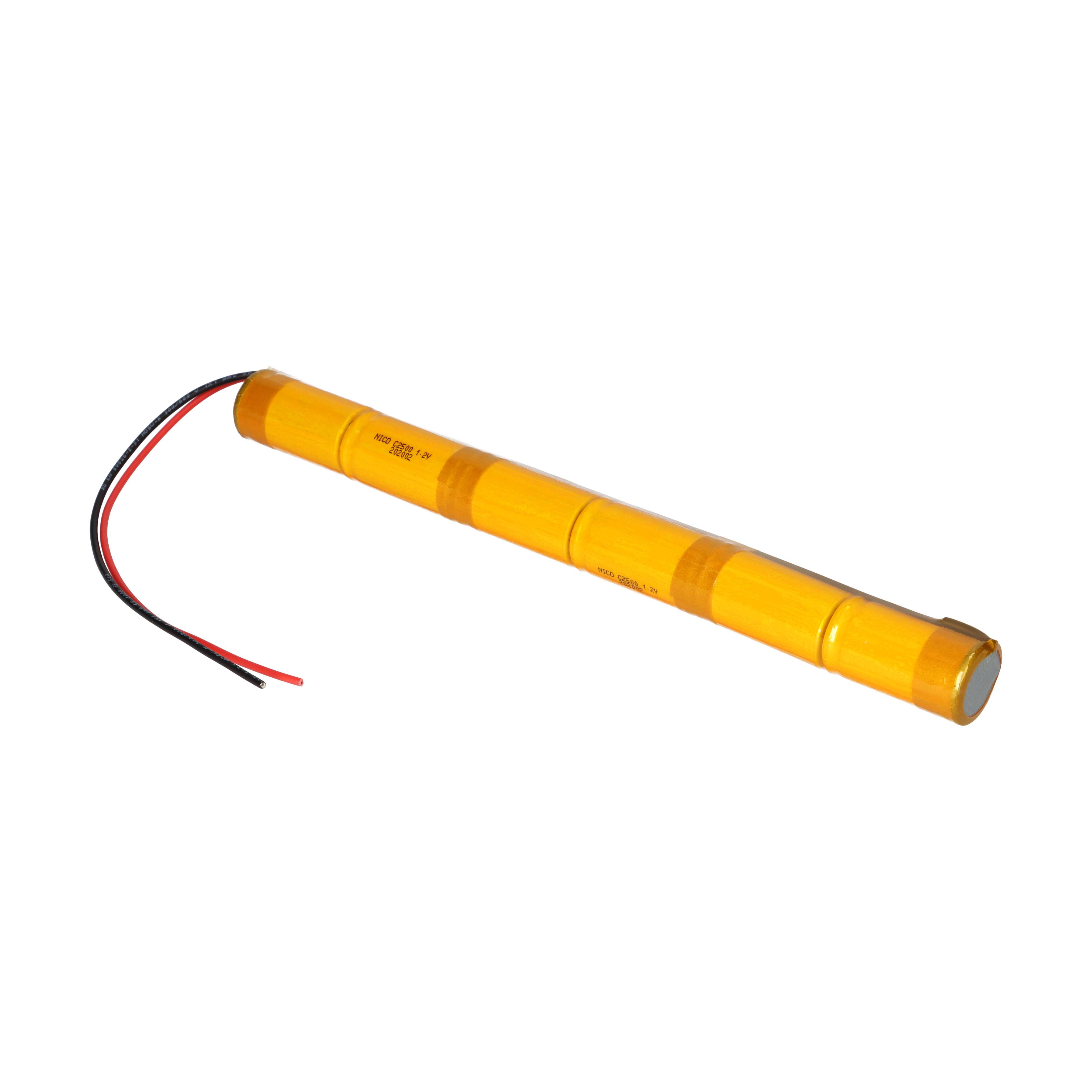 Akkupack 7,2V 2500mAh C NiCd Notleuchten HT 20cm Kabel Stange L61NICD2500