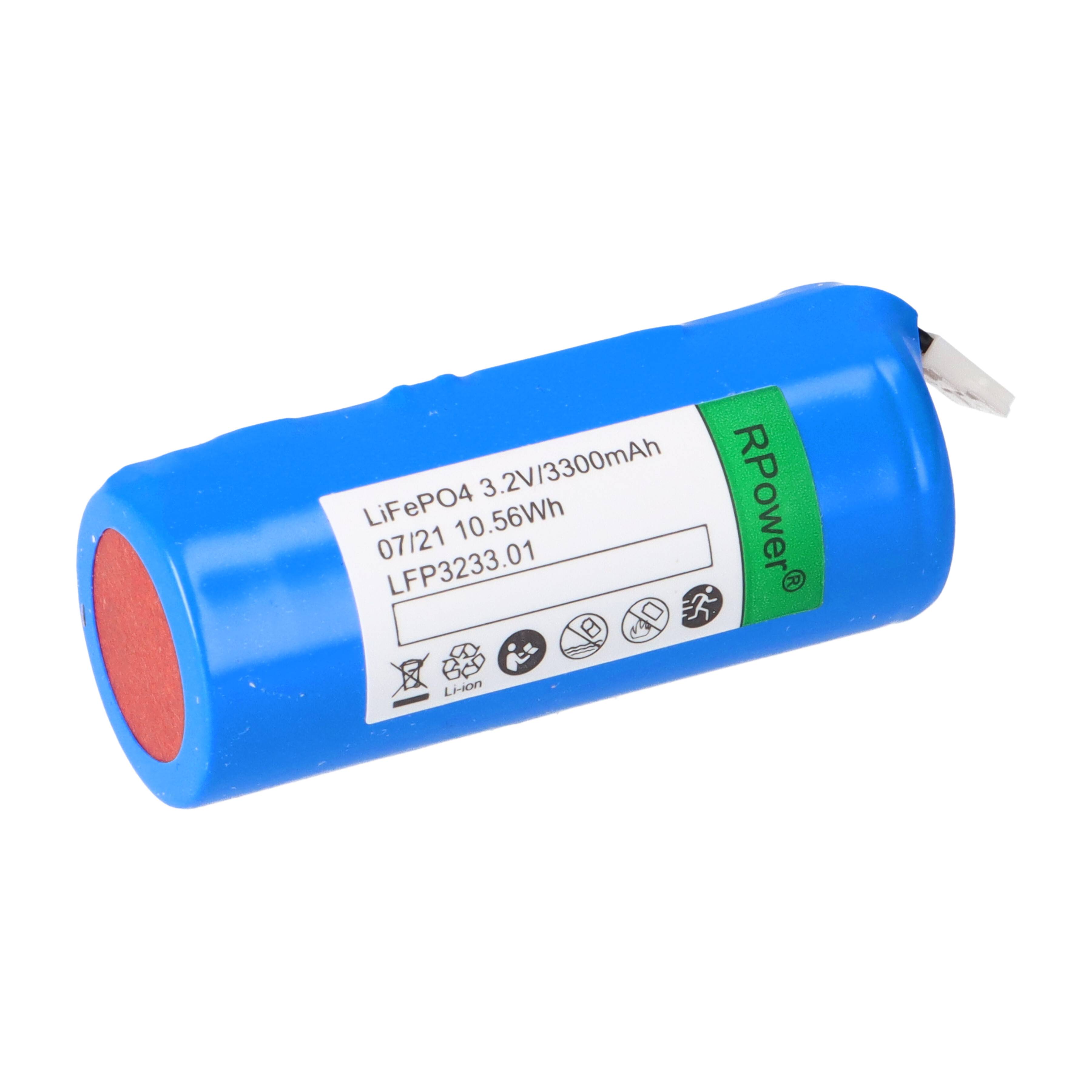 Akku LiFePO4 3,2V 3,3Ah für LED EB-Leuchte KM KSC KMB ASM ZAW