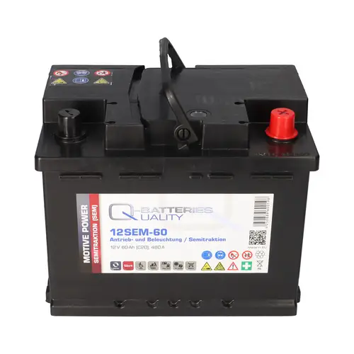Q-Batteries 12SEM-60 12V 60Ah Semitraktionsbatterie Q-Batteries 12SEM-60 12V 60Ah Semitraktionsbatterie