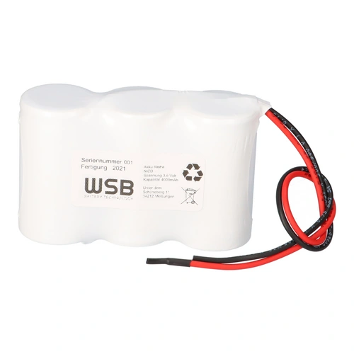 Akkupack 3,6V 4,0Ah NiCd Notleuchten HT 20cm Kabel Reihe F31NICD4000 Akkupack 3,6V 4,0Ah NiCd Notleuchten HT 20cm Kabel Reihe F31NICD4000