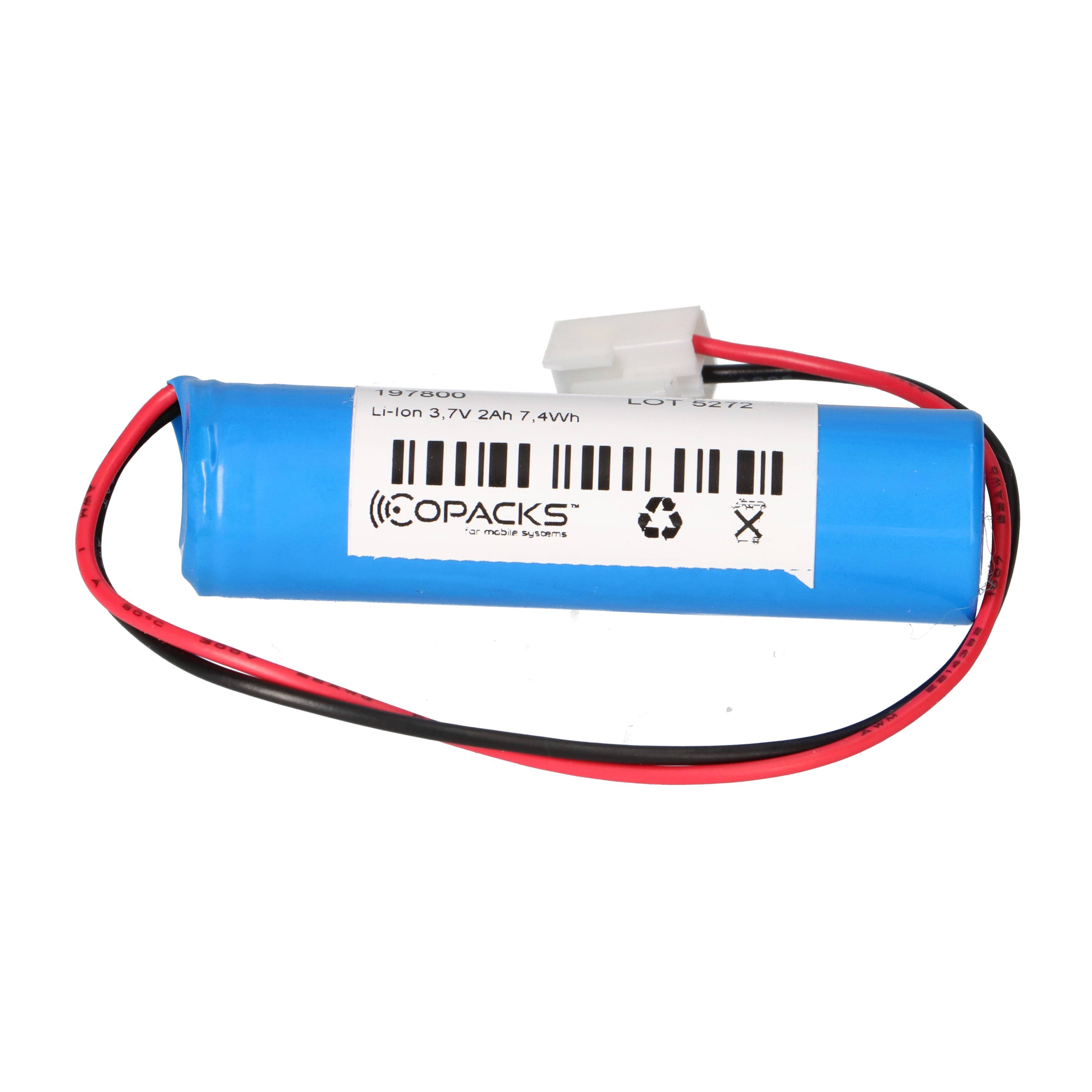 Li-Ion Notleuchten-Akku 3,7V 2,0Ah – passend für CEAG 40071353666 / 40071353398
