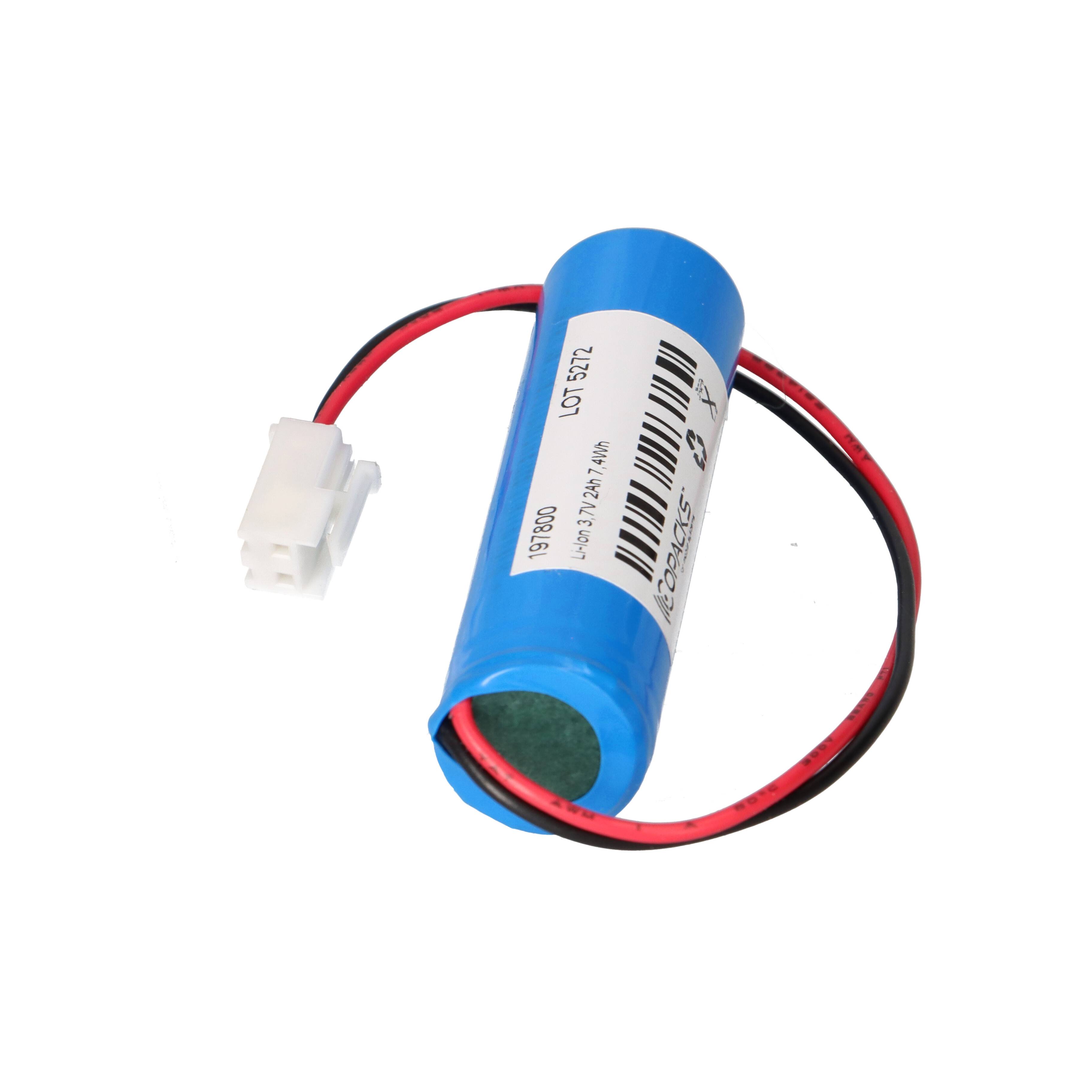 Li-Ion Notleuchten-Akku 3,7V 2,0Ah – passend für CEAG 40071353666 / 40071353398