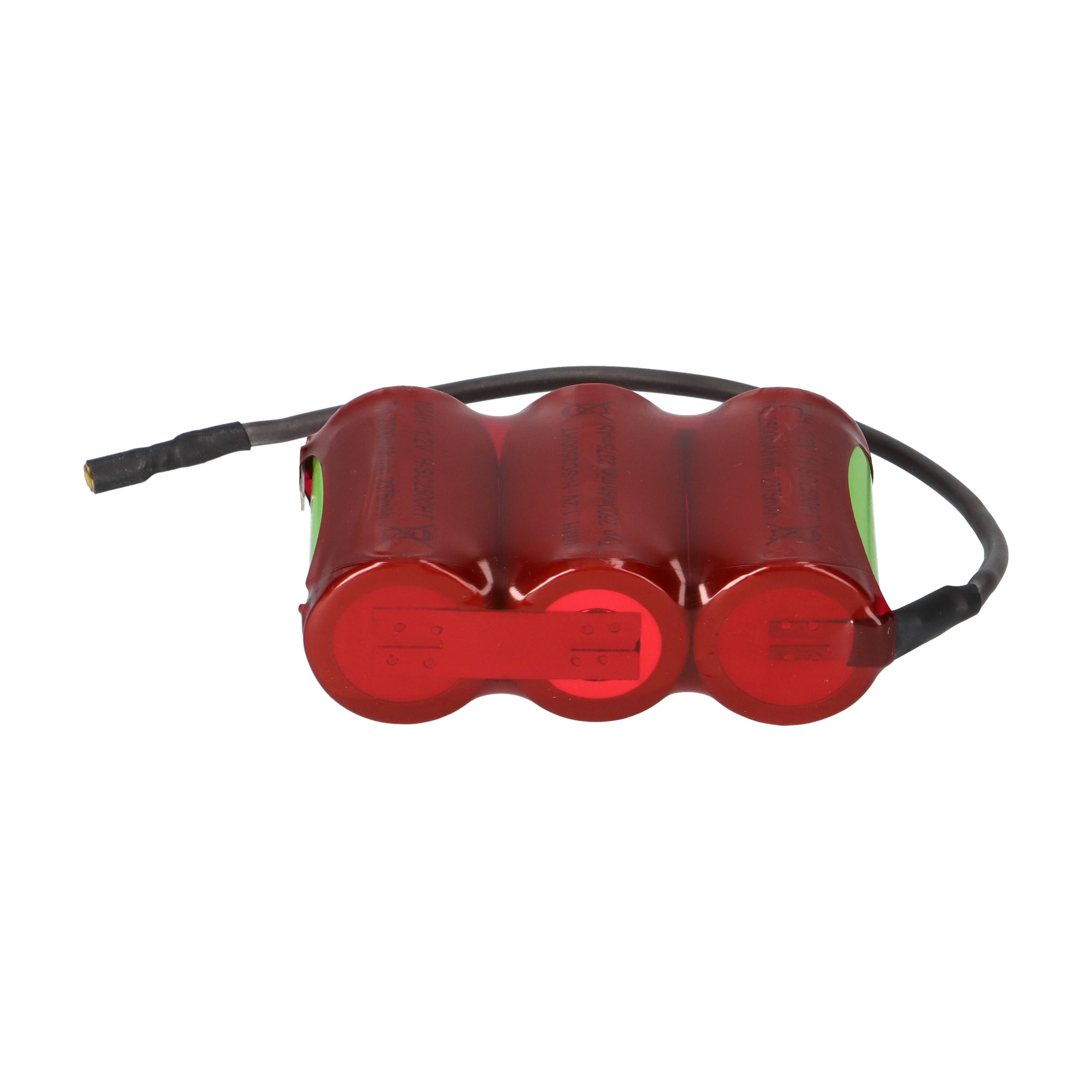 Akku 3,6V 2500mAh Sub C NiMH F1x3 Notlicht Faston + Kabel 2,8mm -