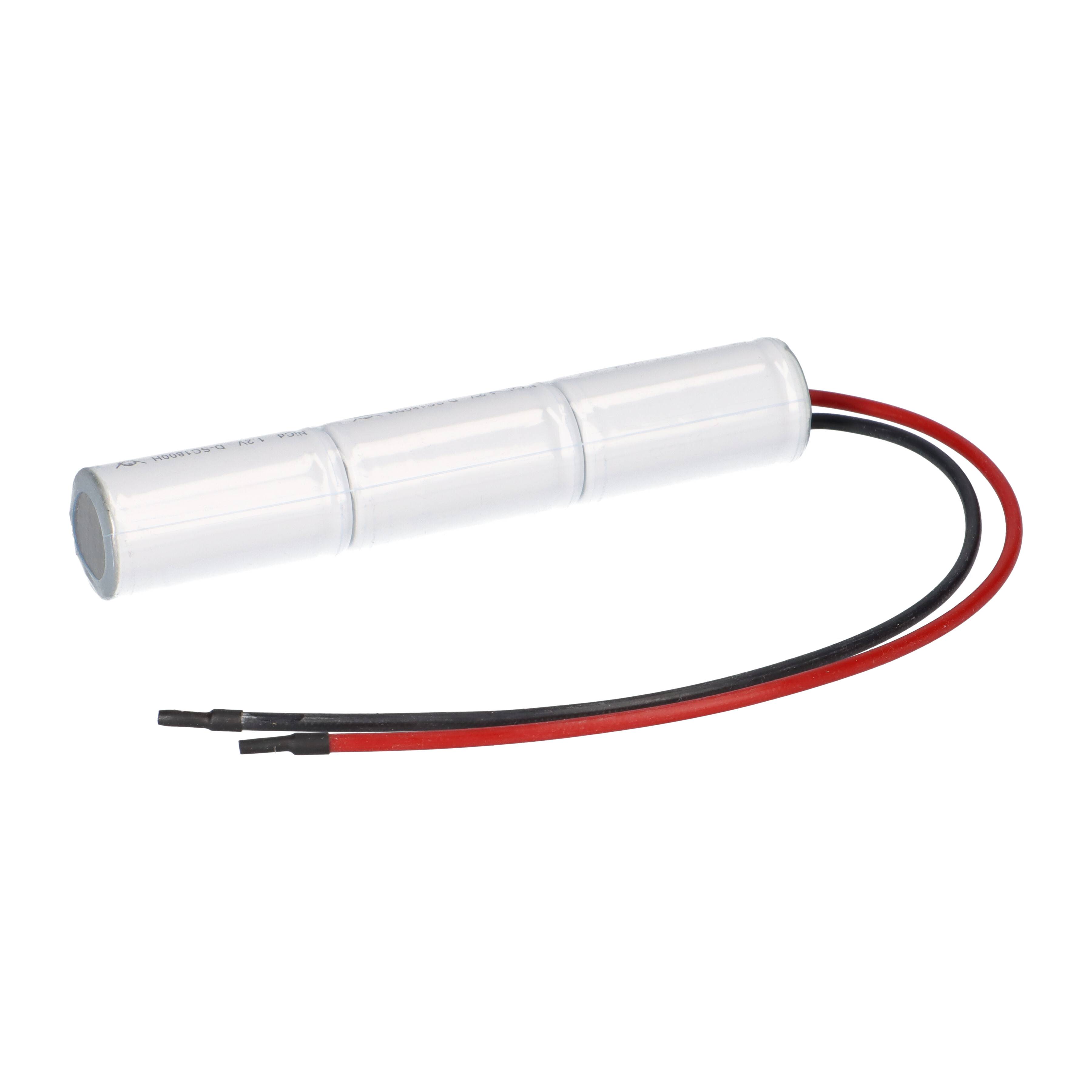 Akkupack für Notbeleuchtung L31NiCD1500 3,6V 1500mAh L1x3 Hochtemperatur Kabel ca. 20 cm