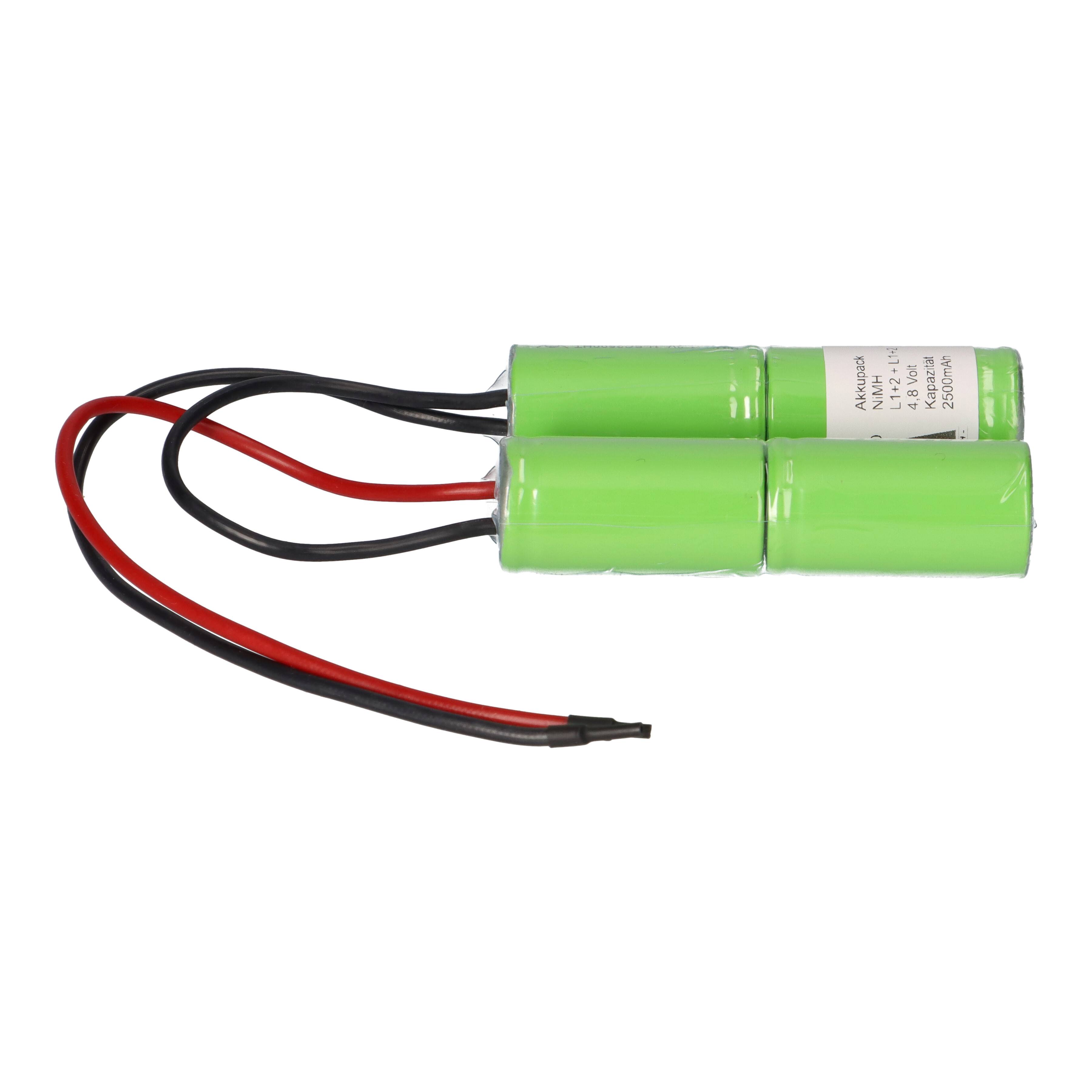 Notleuchten Akkupack 4,8V 2500mAh NiMH L1x2 + L1x2