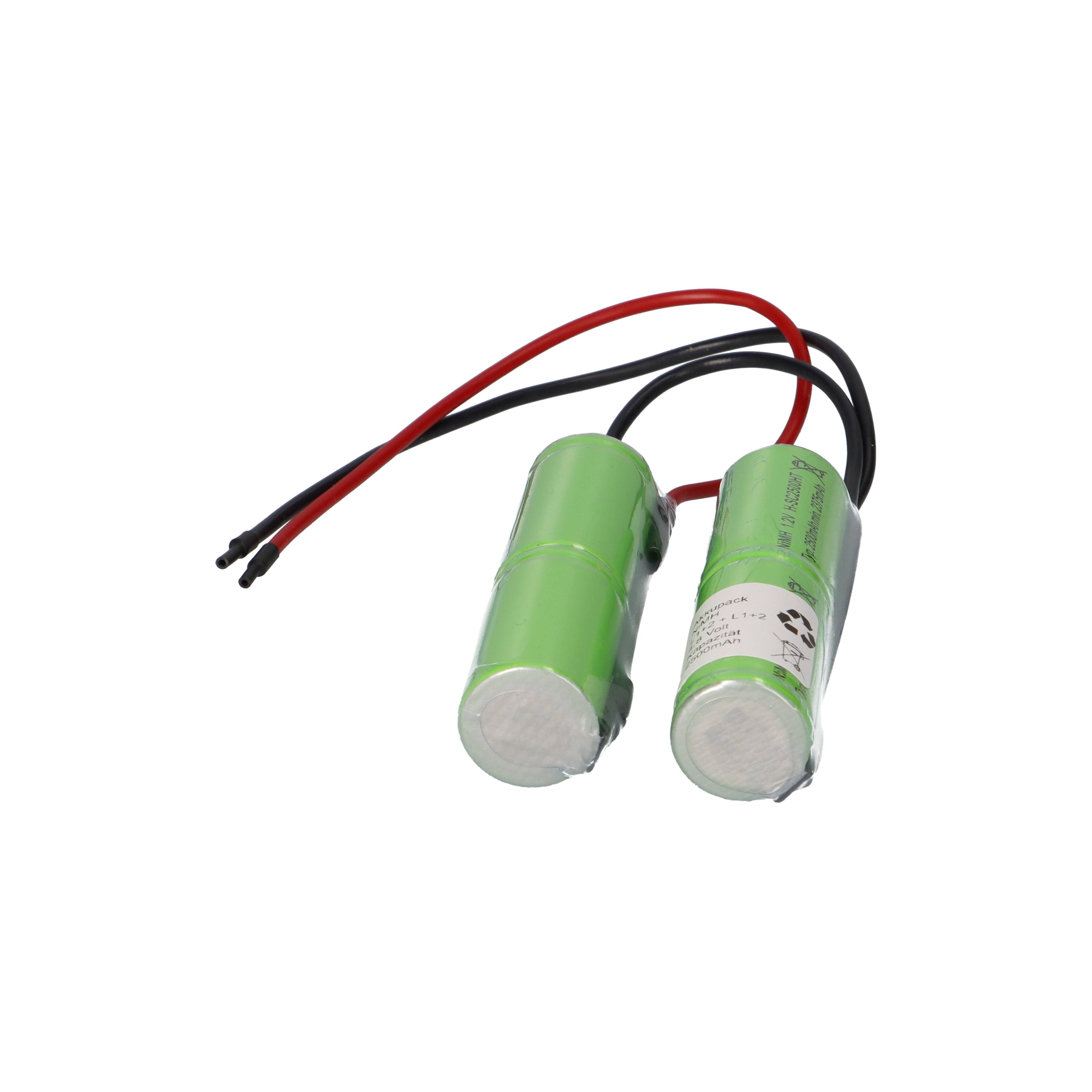 Notleuchten Akkupack 4,8V 2500mAh NiMH L1x2 + L1x2