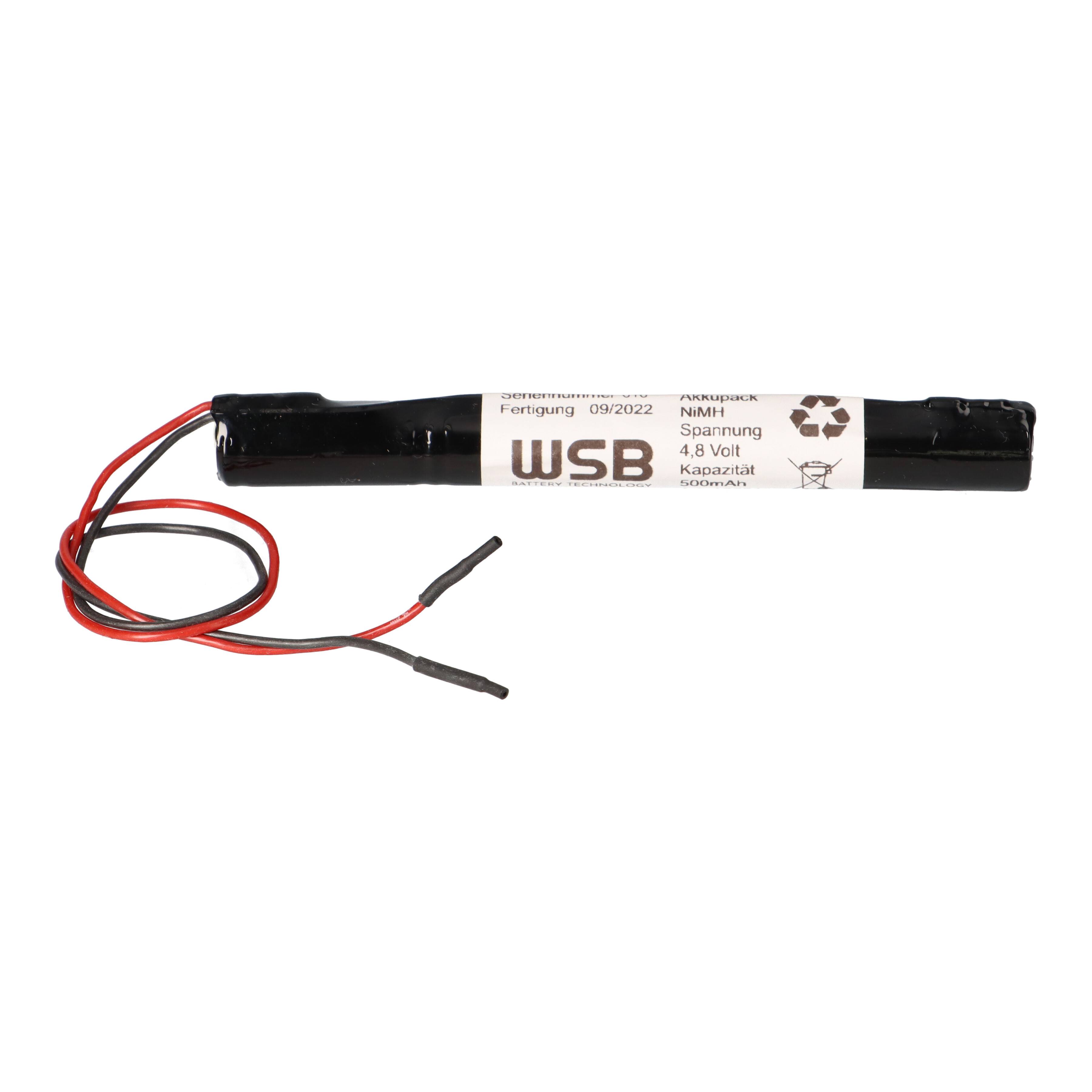 Notleuchten-Akku 4,8V 500mAh NiMH – passend für NiMH4805Q