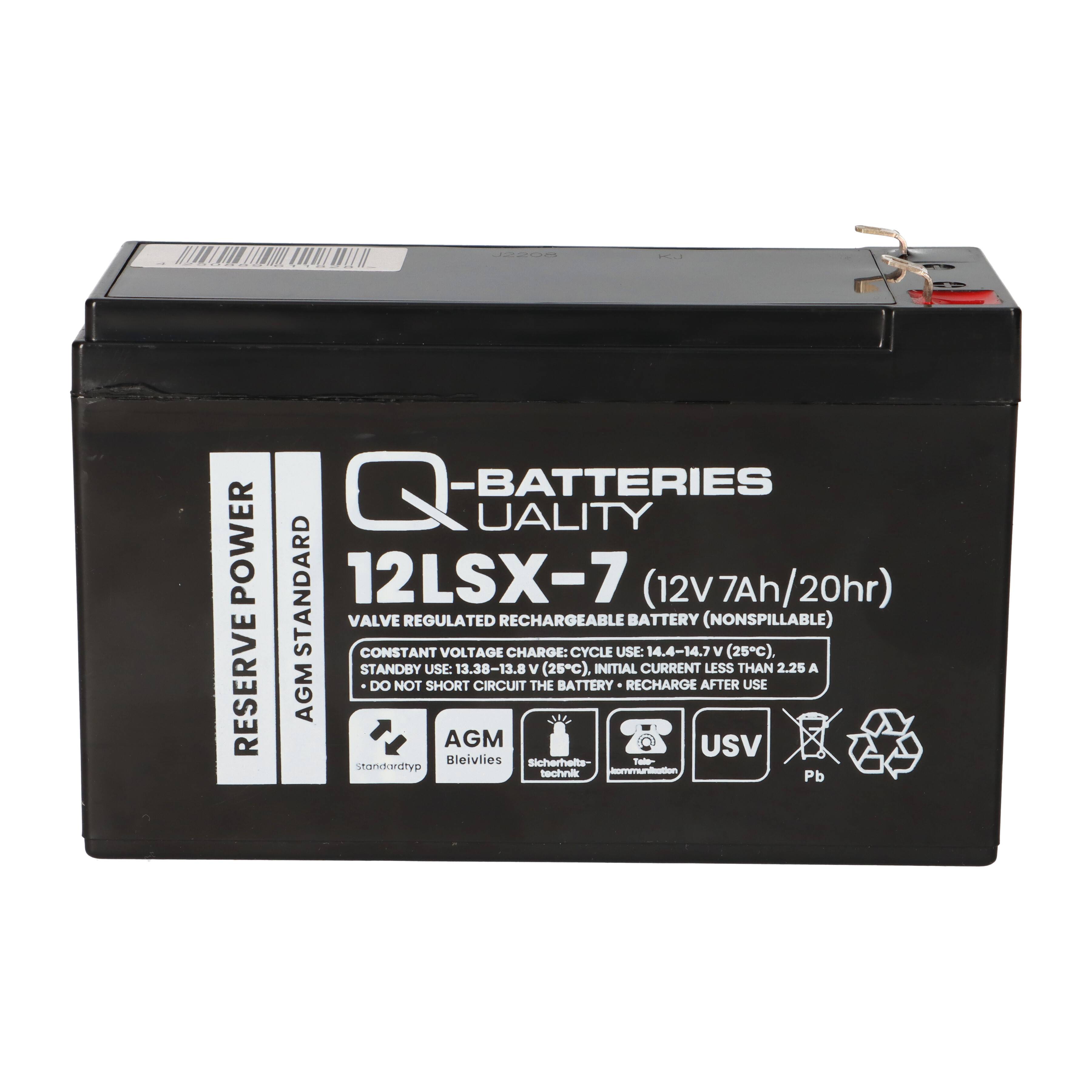 Q-Batteries 12LSX-7 12V 7Ah Blei-Vlies-Akku AGM 10 Jahre