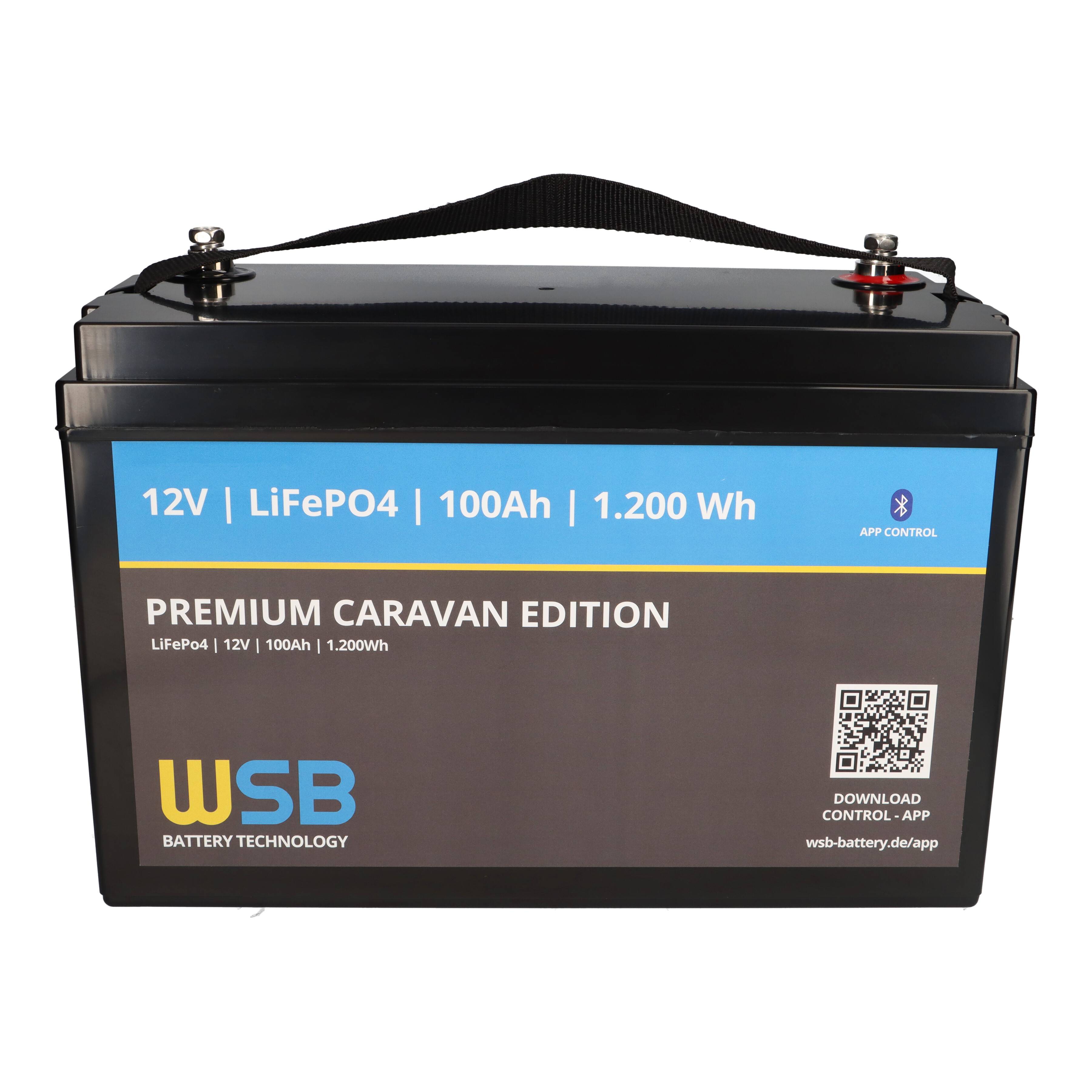 WSB LiFePO4 Akku 12V (12,8V) 100Ah inkl. Bluetooth Caravan Edition