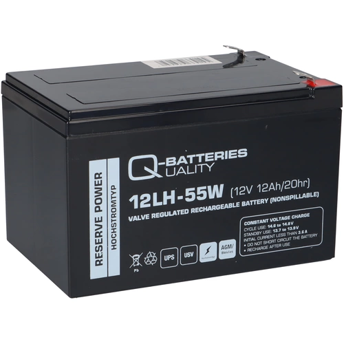 Q-Batteries 12LH-55W 12V 12Ah AGM VRLA Hochstrom USV Q-Batteries 12LH-55W 12V 12Ah AGM VRLA Hochstrom USV