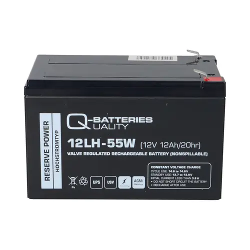 Q-Batteries 12LH-55W 12V 12Ah AGM VRLA Hochstrom USV Q-Batteries 12LH-55W 12V 12Ah AGM VRLA Hochstrom USV