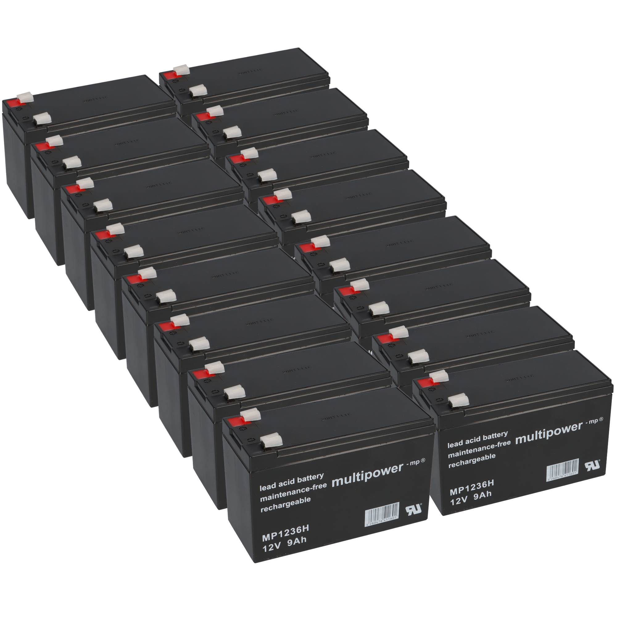 Ersatzakku für Best Power B610 Batt 2000/3000 Markenakku 16x 12V 9Ah USV