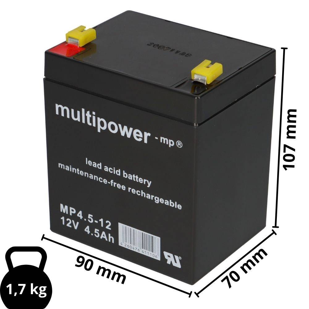 8x AGM Akku 12V 4,5Ah – passend für DELL DLA3000RMI2U USV