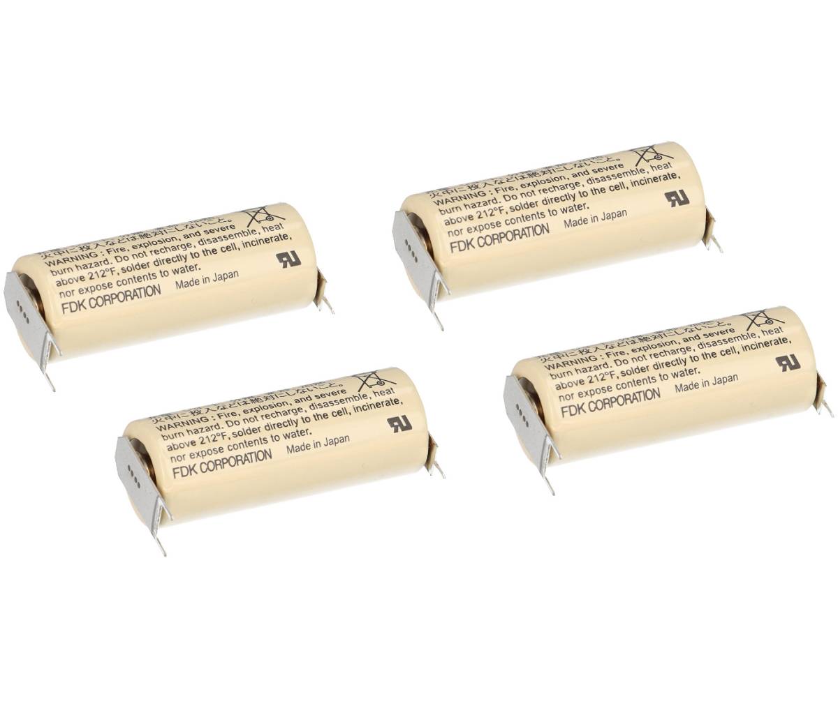 4x FDK Lithium 3V Batterie CR 17450 SE-FT1 A - Zelle Print 2/1 ++/-