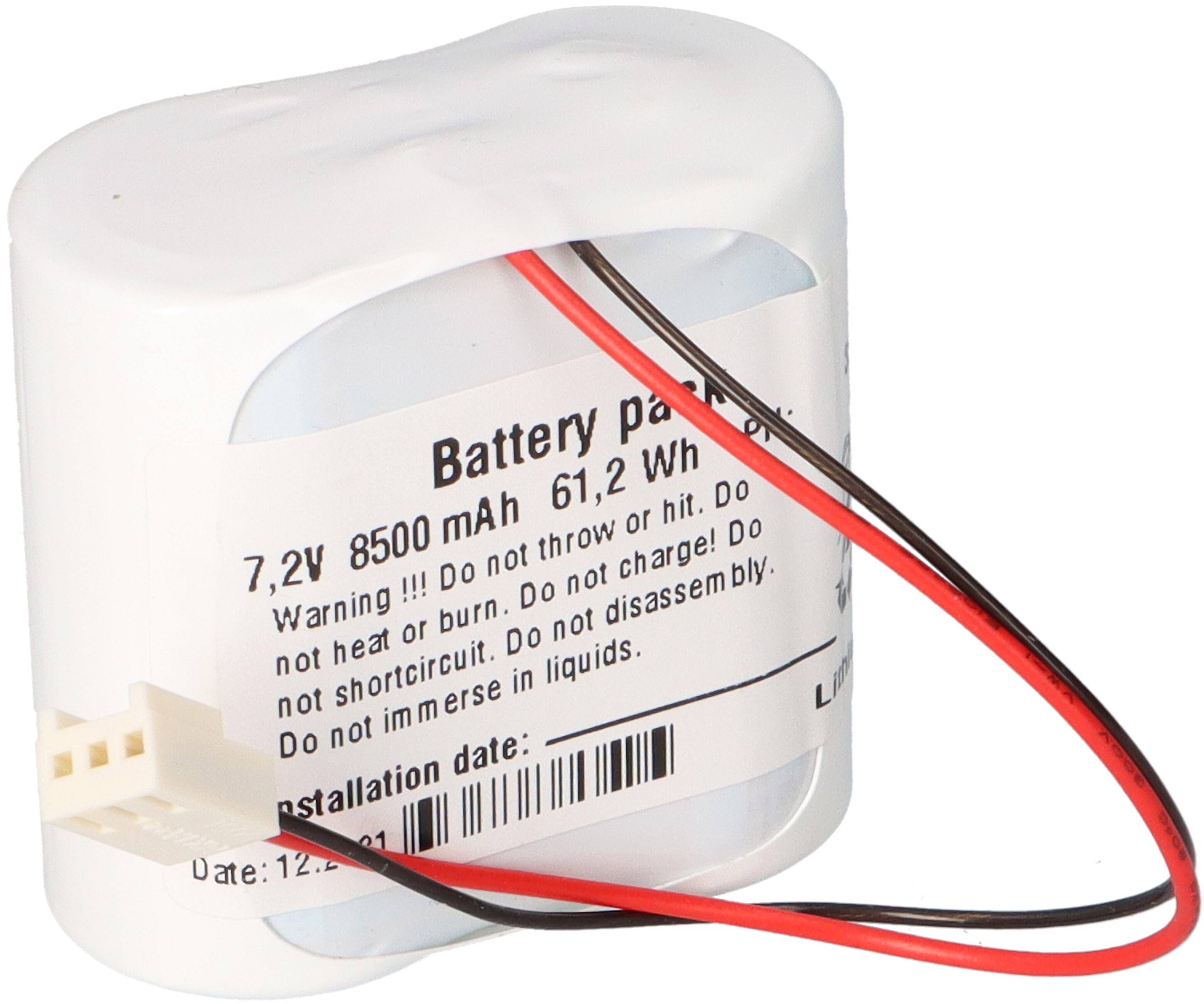 Lithium Batteriepack mit Kabel und Molex Stecker 2x Baby C Zellen 7,2V 8500mAh