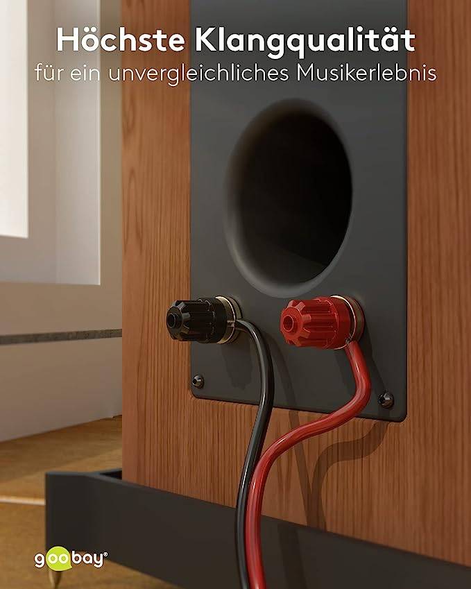 goobay Lautsprecherkabel CU 2 x 0,5 mm rot/schwarz 25 m Rolle