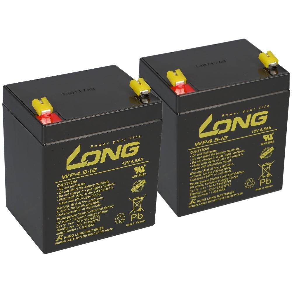 2x Kung Long WP4.5-12 F2 AGM-Akkus 12V 4,5Ah – passend für BASIC P 750