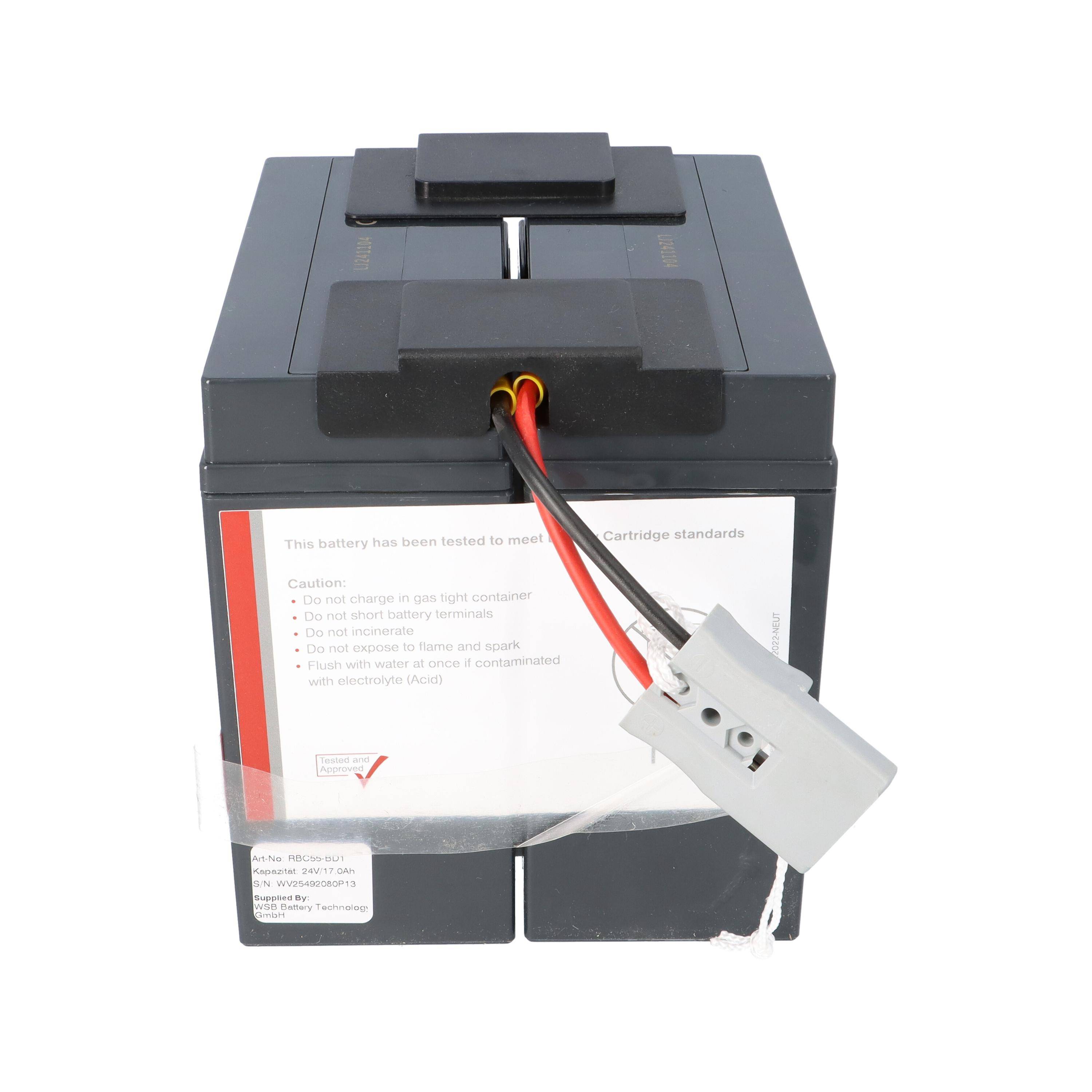 RBC55 Akku plug'n'play für APC Smart UPS 2200/XL2200/3000/5000