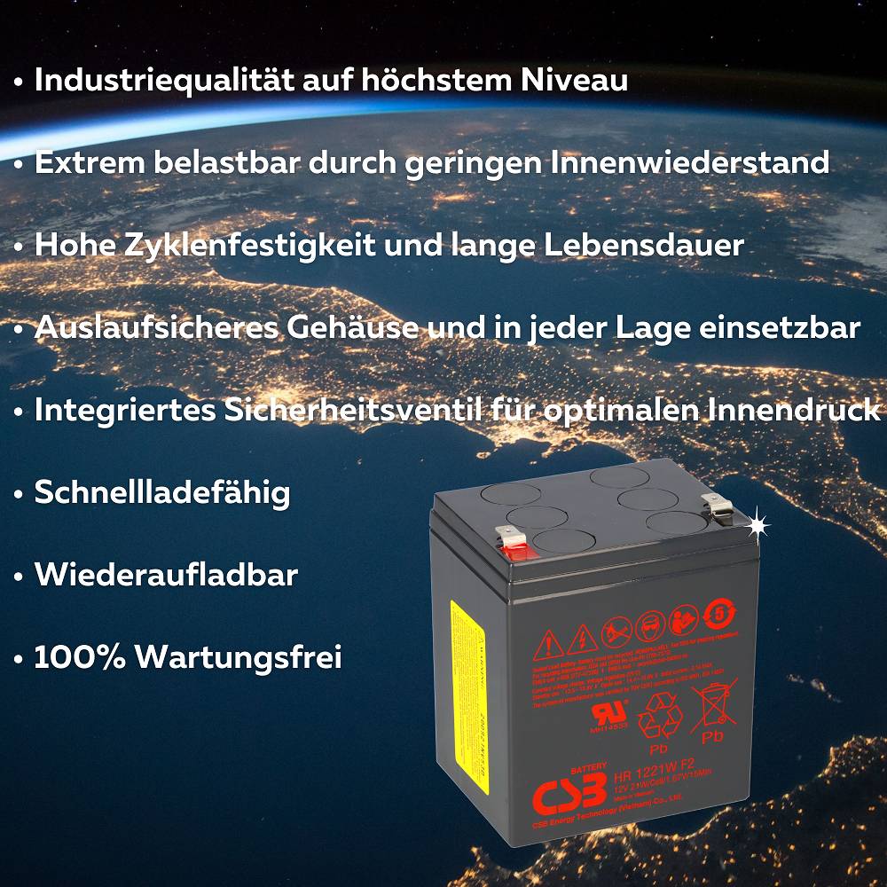 CSB-SCD43 kompatibler Akkusatz geeignet für APC RBC43 Plug & Play