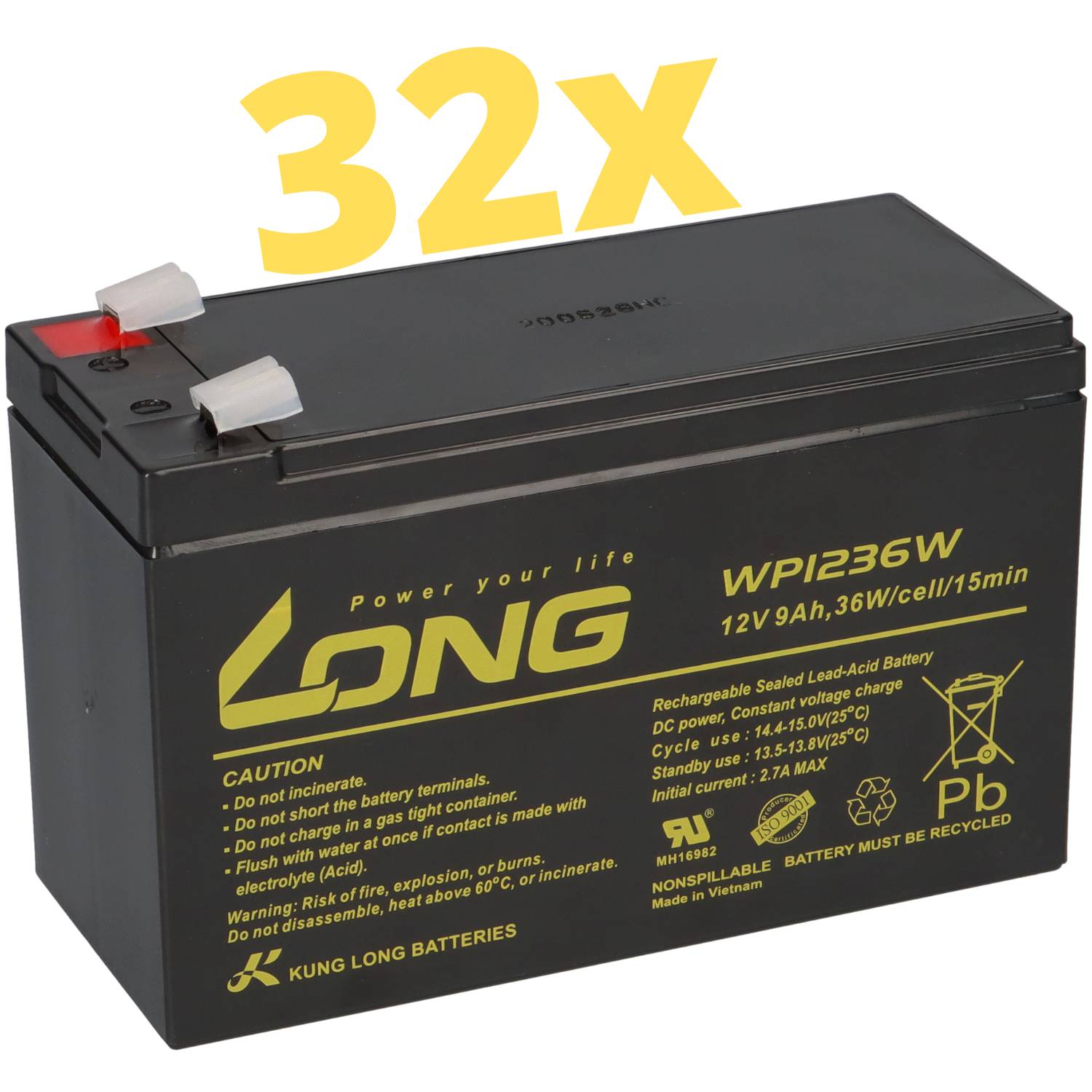 APC SU DP4000 / DP4000i Hochstrom-Akkusatz – 32x Kung Long WP1236W