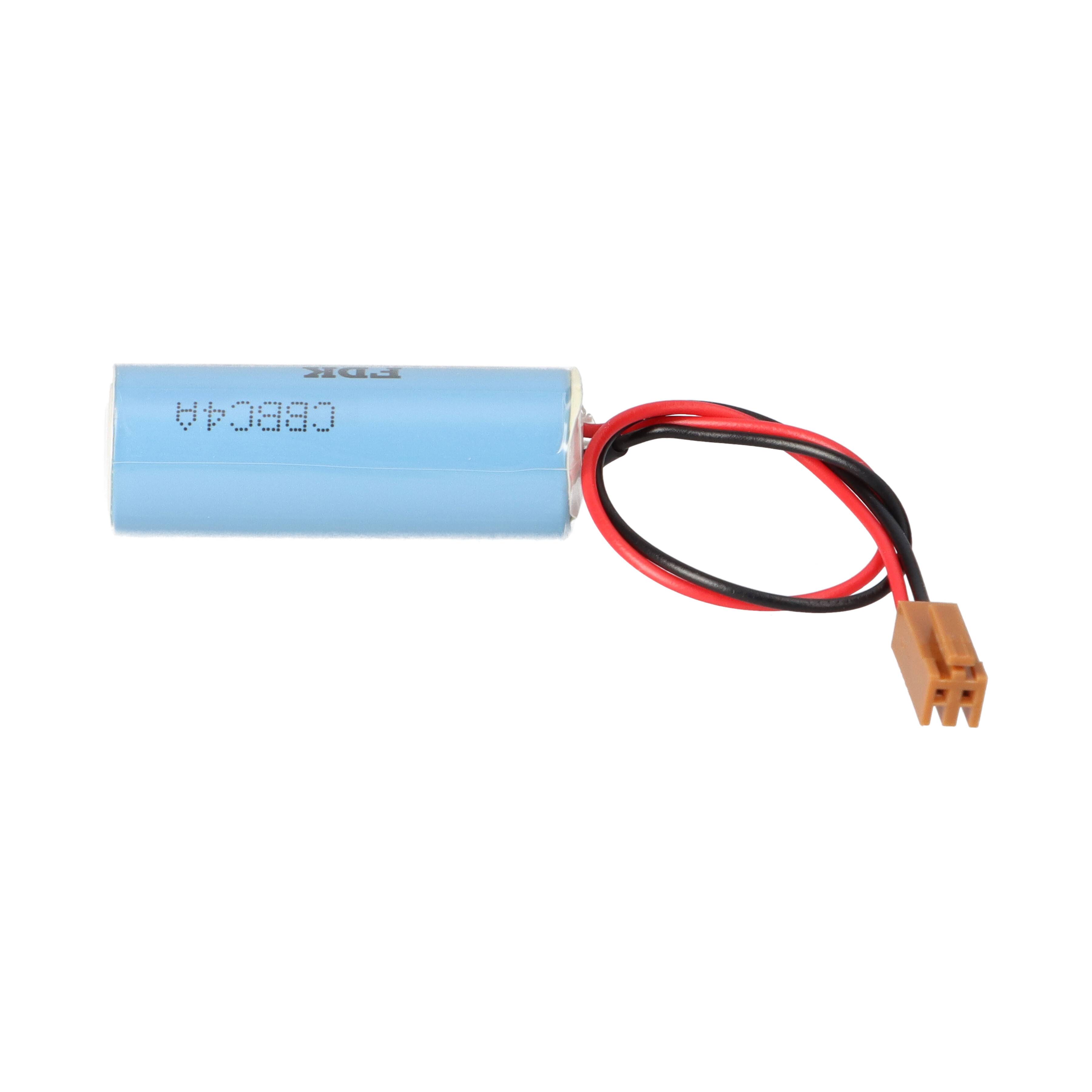 Pufferbatterie 3V 2500mAh Lithium passend für Fanuc A02B-0200-K102/A98L-0031-0012 (Size A, JAE-Stecker)