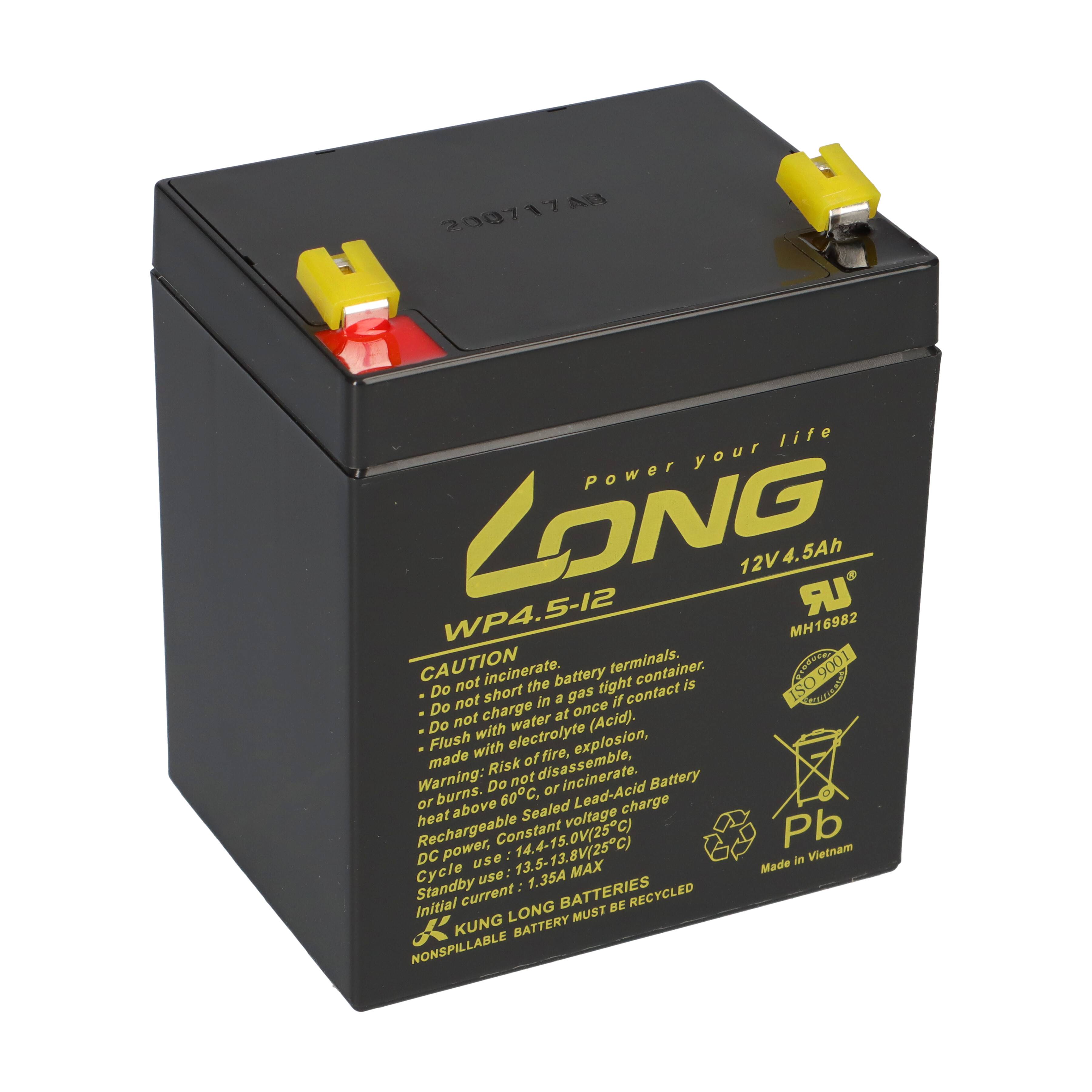 2x Kung Long WP12-12 F2 AGM-Akkus 12V 12Ah – passend für ZINTO D 1100 R