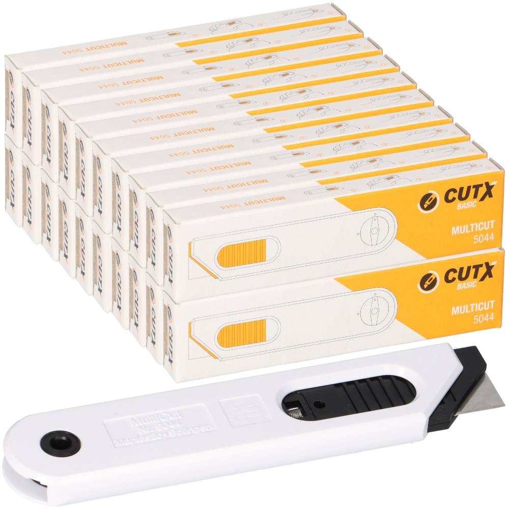 20x CUTX MULTICUT X5044 Cuttermesser Sicherheitsmesser mit autom. Klingenrückzug