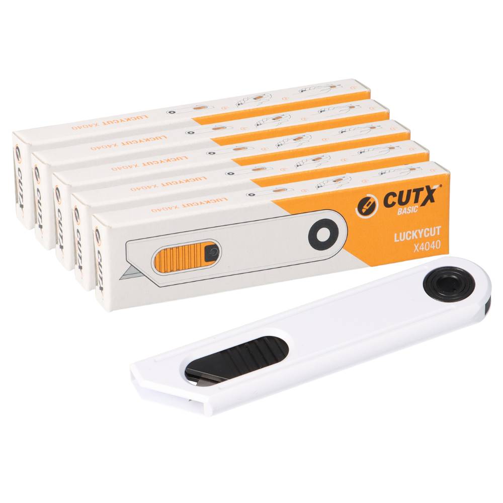 5x CUTX LUCKYCUT X4040 Cuttermesser Sicherheitsmesser mit autom. Klingenrückzug