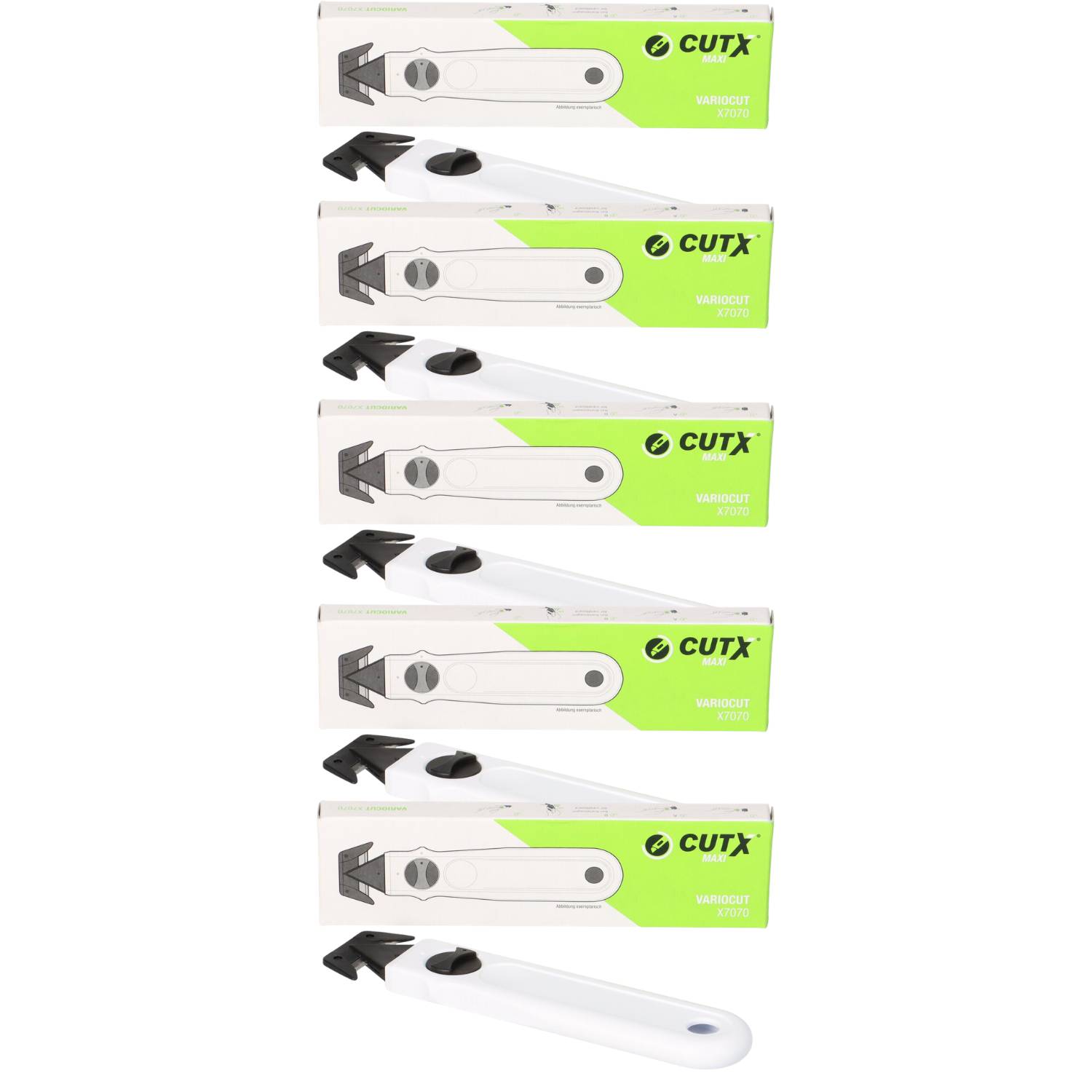 5x CUTX VARIOCUT X7070 Cuttermesser Sicherheitsmesser mit Führungsflächen