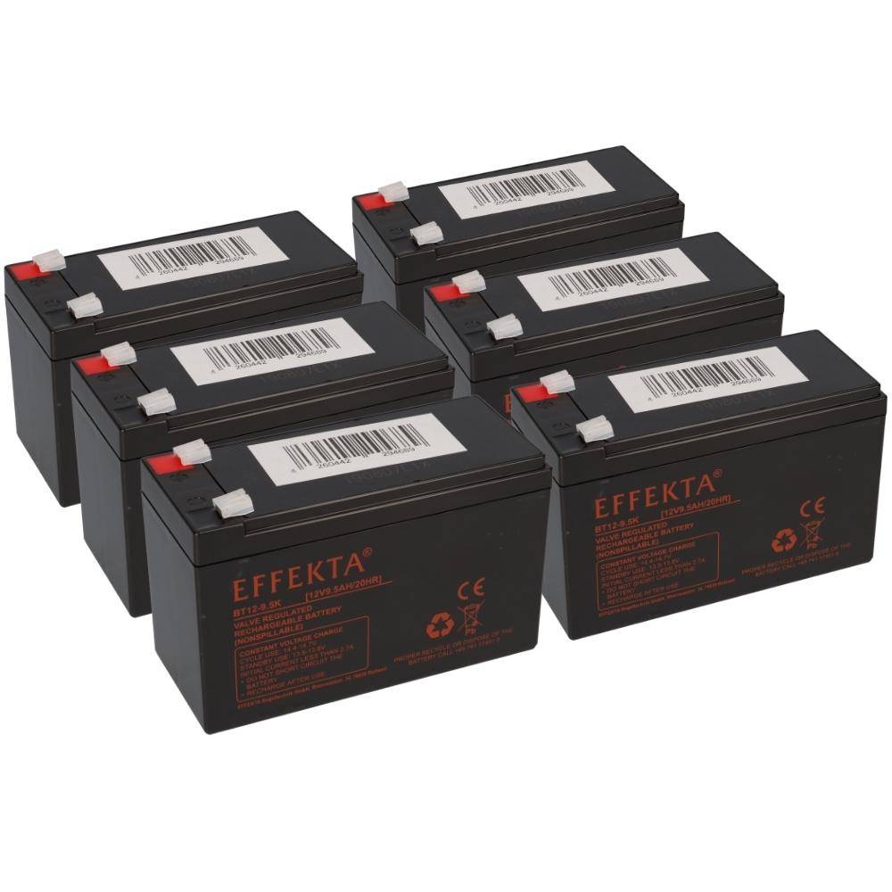6x EFFEKTA BT 12-9,5K AGM-Akkus 12V 9,5Ah – passend für XANTO RT 3000