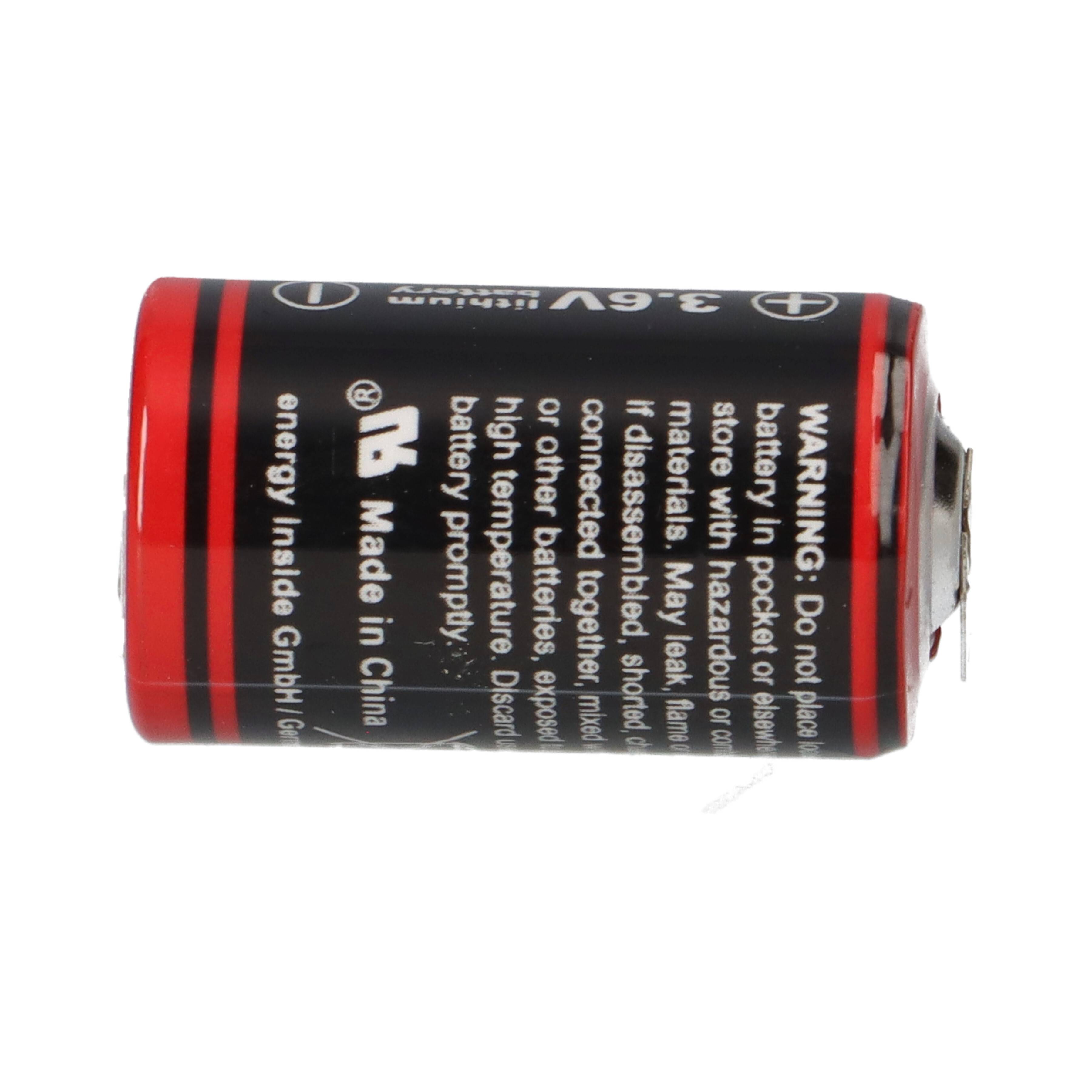 Kraftmax LS14250 3,6V 1,2Ah 1/2AA Li-SOCl₂ – 2 Printpins +/-