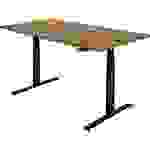 SoldanOffice Sitz-/Steh-Schreibtisch elektrisch verstellbar, BxTxH 1200x800x600-1250mm, weiß Asteiche