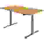 SoldanOffice Sitz-/Steh-Schreibtisch elektrisch verstellbar, BxTxH 1200x800x600-1250 mm, schw. Buche
