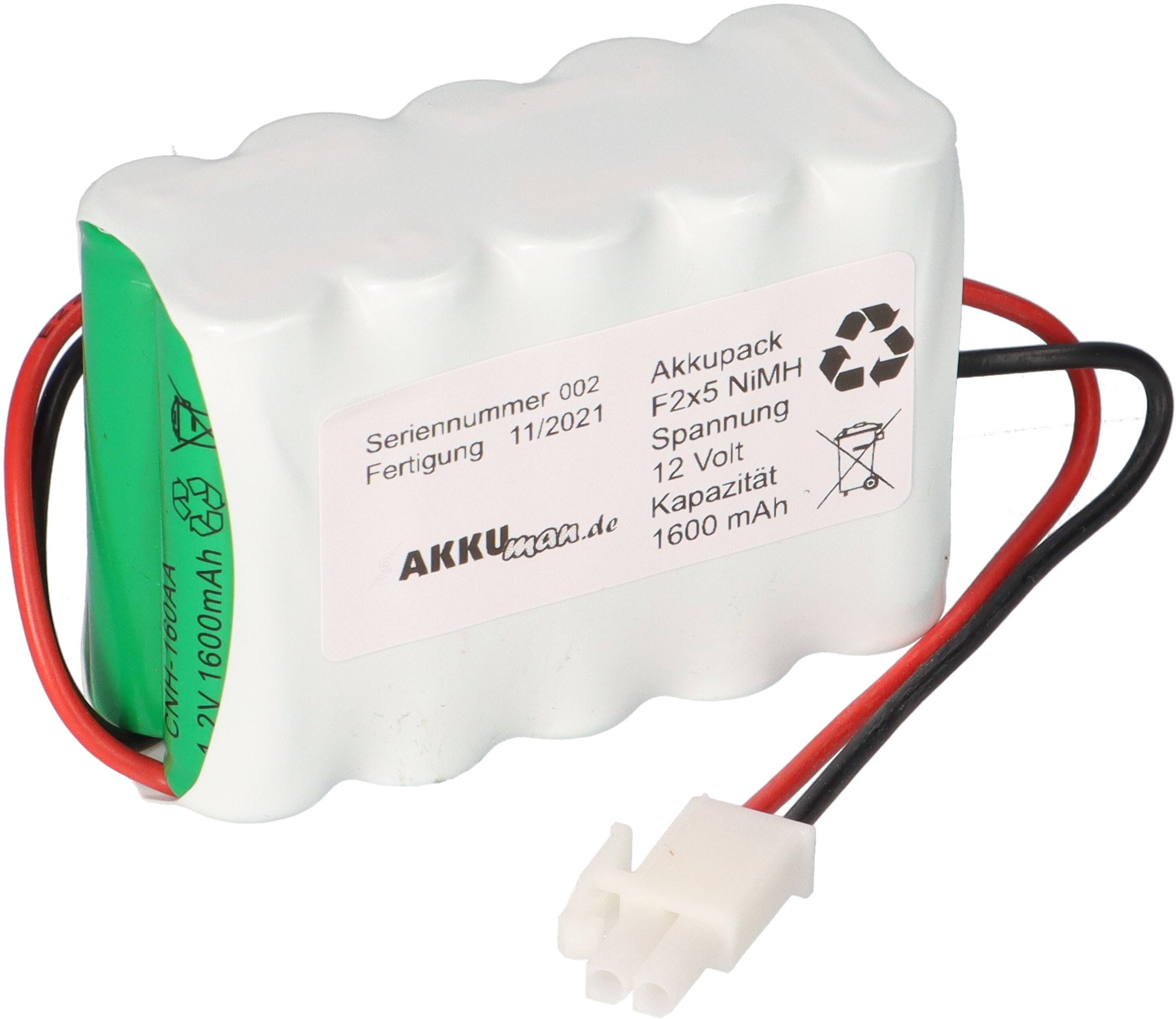 12V 1600mAh NiMH Akku passend Assa Abloy Besam Unislide Türsysteme USL-MEU Fluchtwegschieber Teilenr.: 33550475