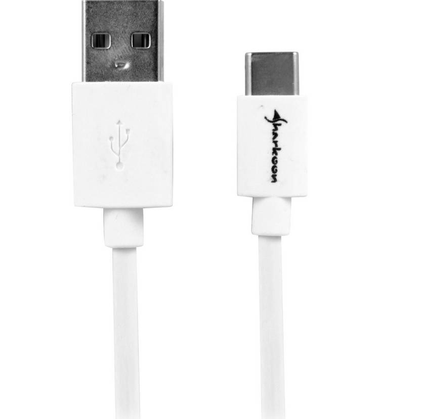 Sharkoon USB 2.0 Kabel USB-A Stecker> USB-C Stecker WEISS - Kabel - Digital/Daten