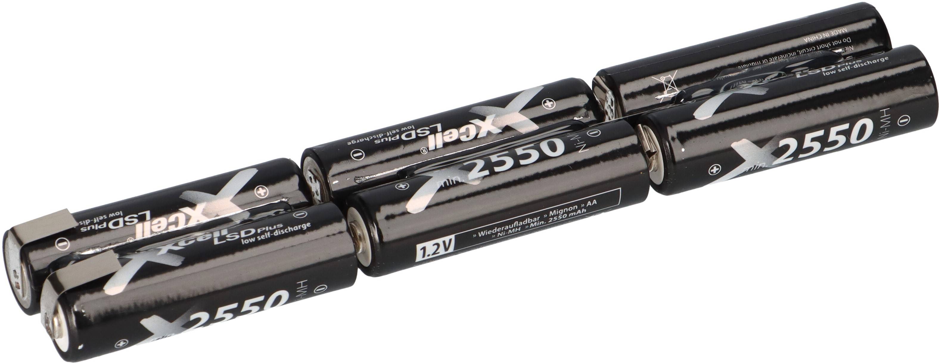 Akkupack 7,2V 2550mAh L2x3 AA Mignon Zellen XCell LSD Plus Pro Modellbau Akku