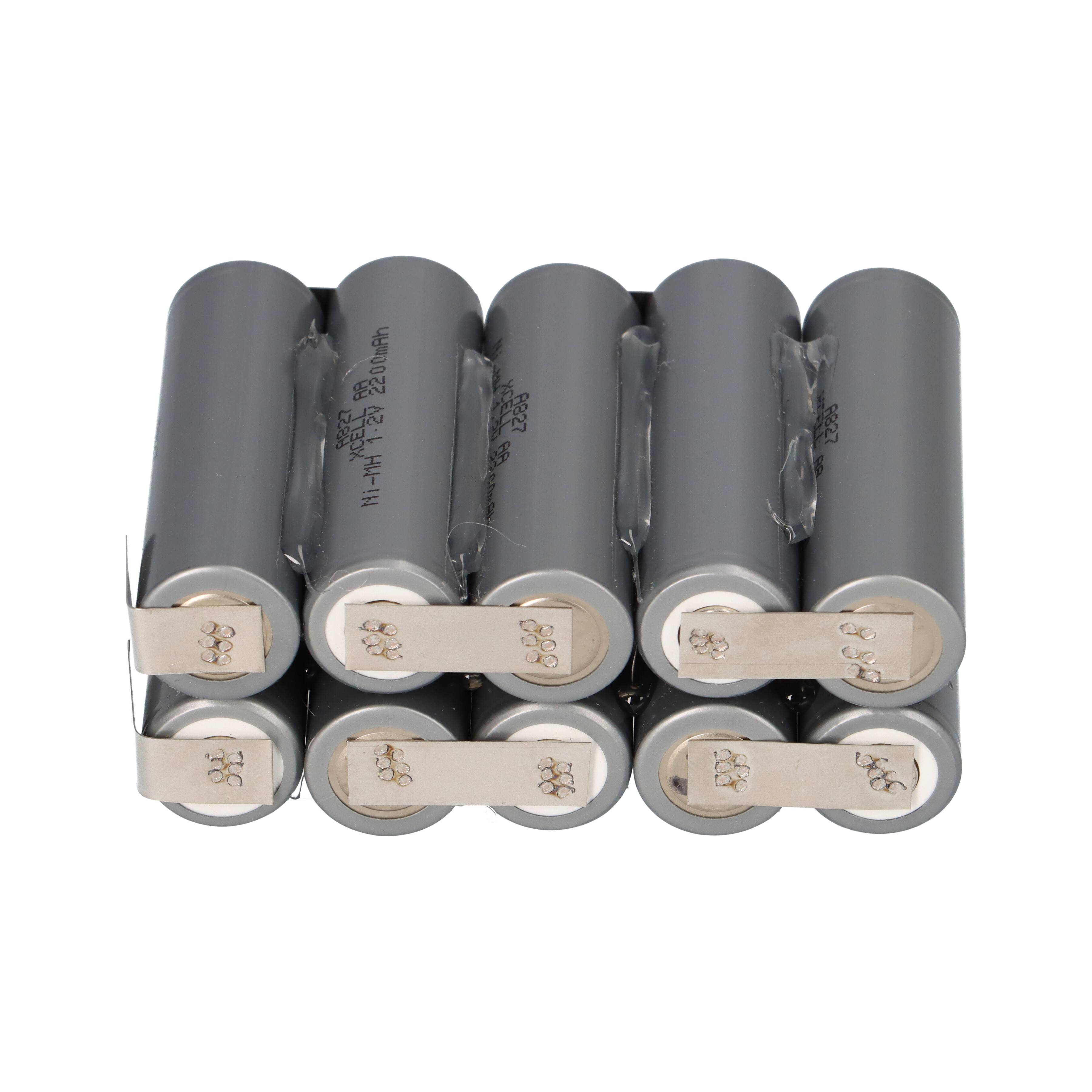 12V 2200mAh Akkupack Mignon Industrie-Akkus NiMH mit Lötfahne Modellbau