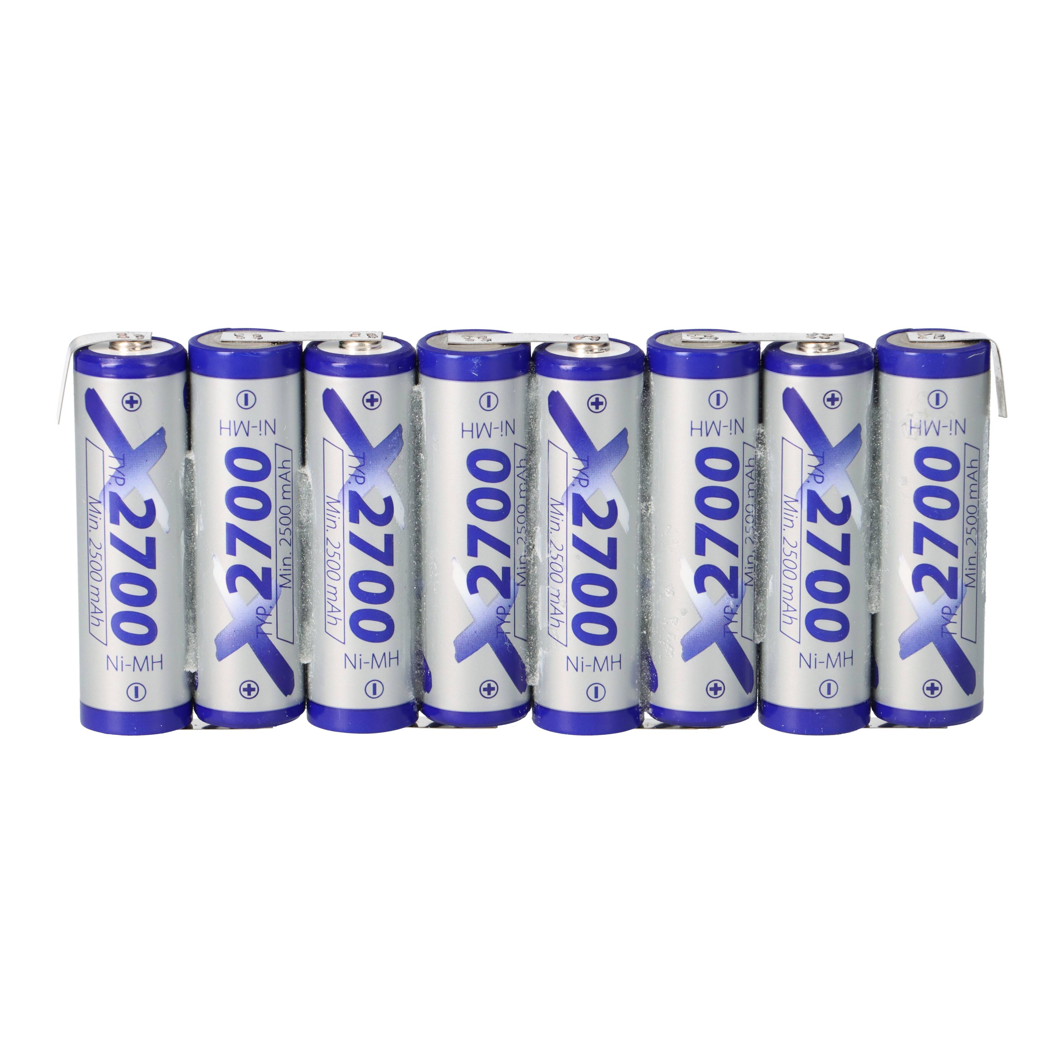 8er Reihe Akkupack 9,6V 2700mAh F1x8 Zelle AA HR-3U LF Z-Form