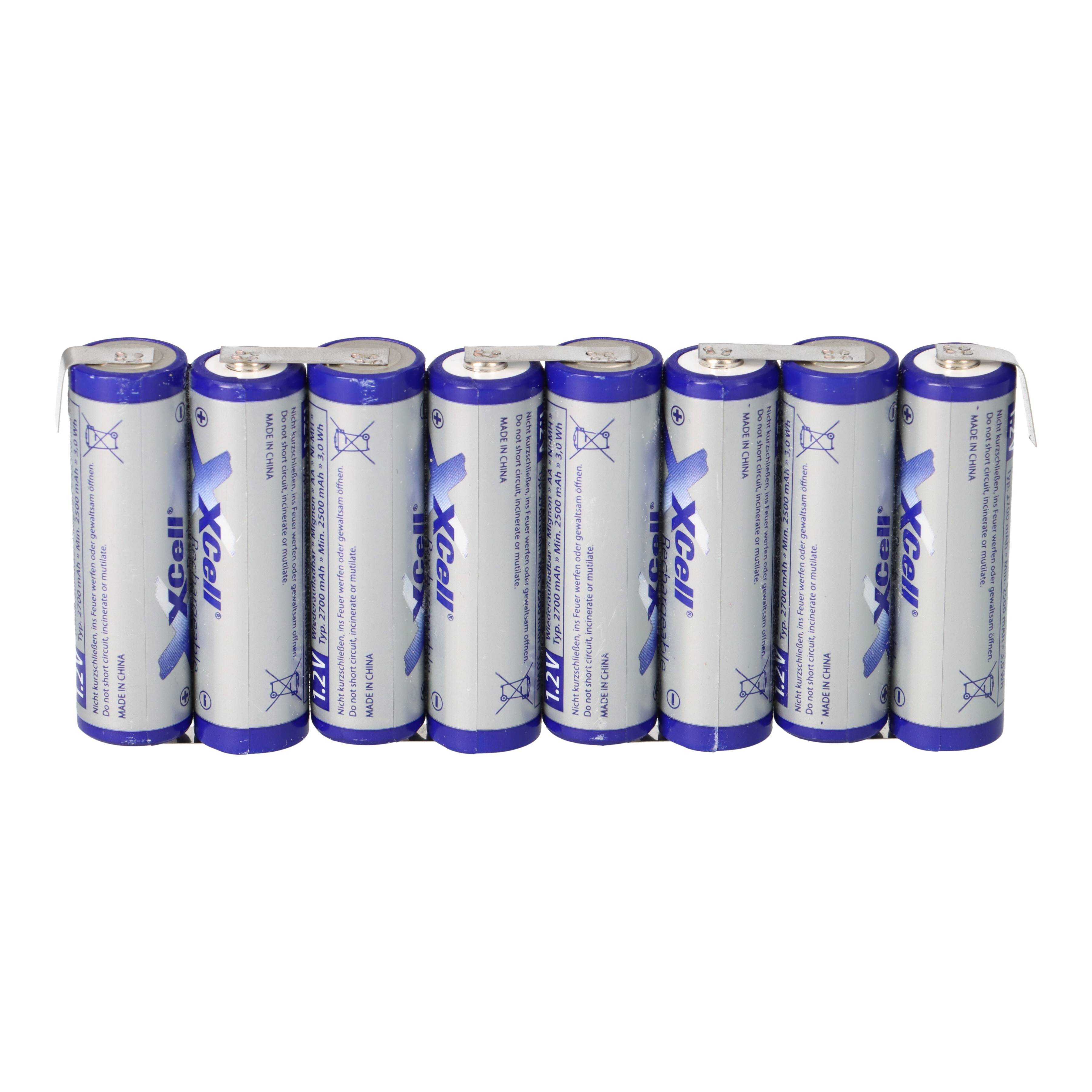 8er Reihe Akkupack 9,6V 2700mAh F1x8 Zelle AA HR-3U LF Z-Form