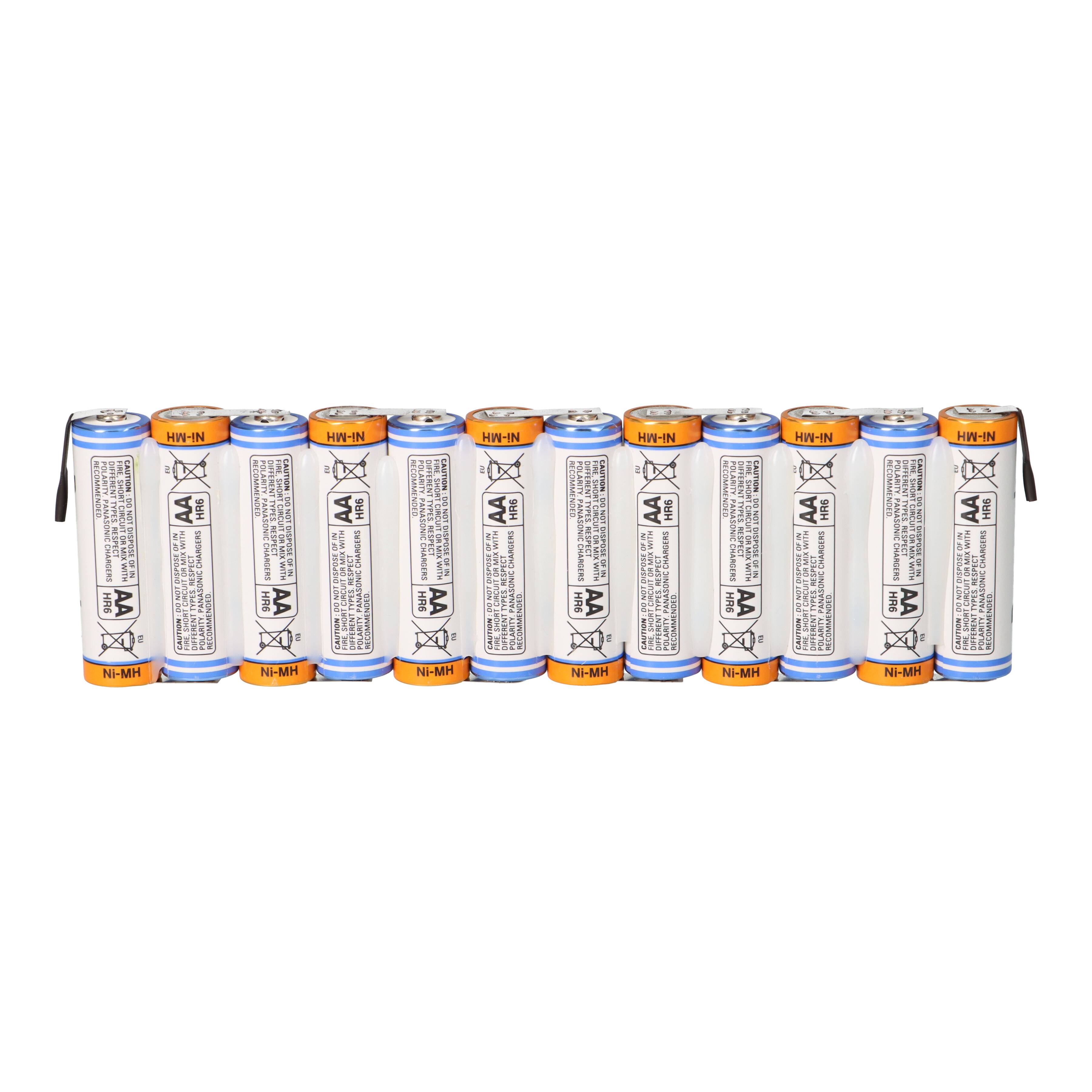 12er Reihe Panasonic Akkupack 14,4V 2700mAh F1x12 Zelle AA HR-3U LF Z-Form
