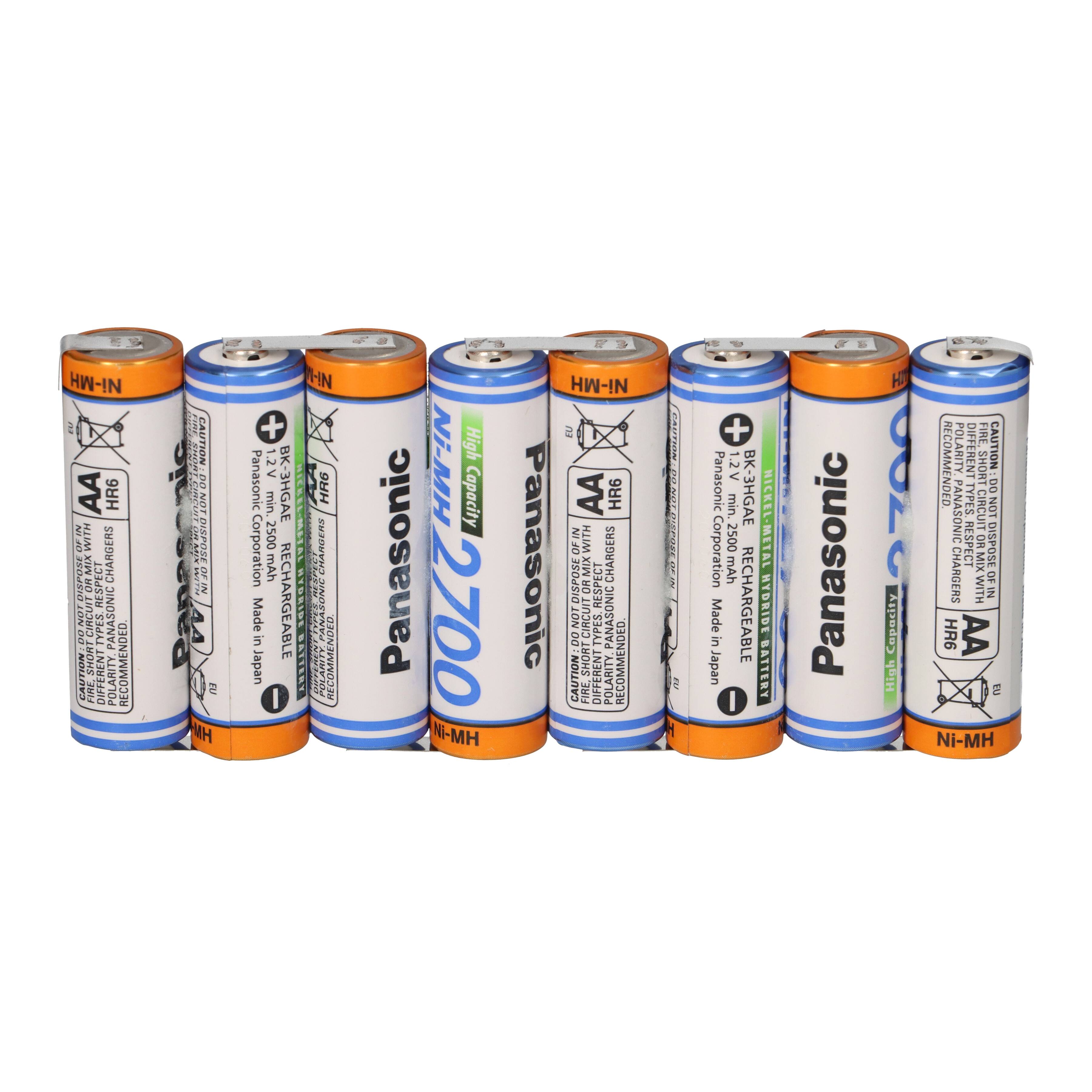 8er Reihe Panasonic Akkupack 9,6V 2700mAh F1x8 Zelle AA HR-3U LF Z-Form