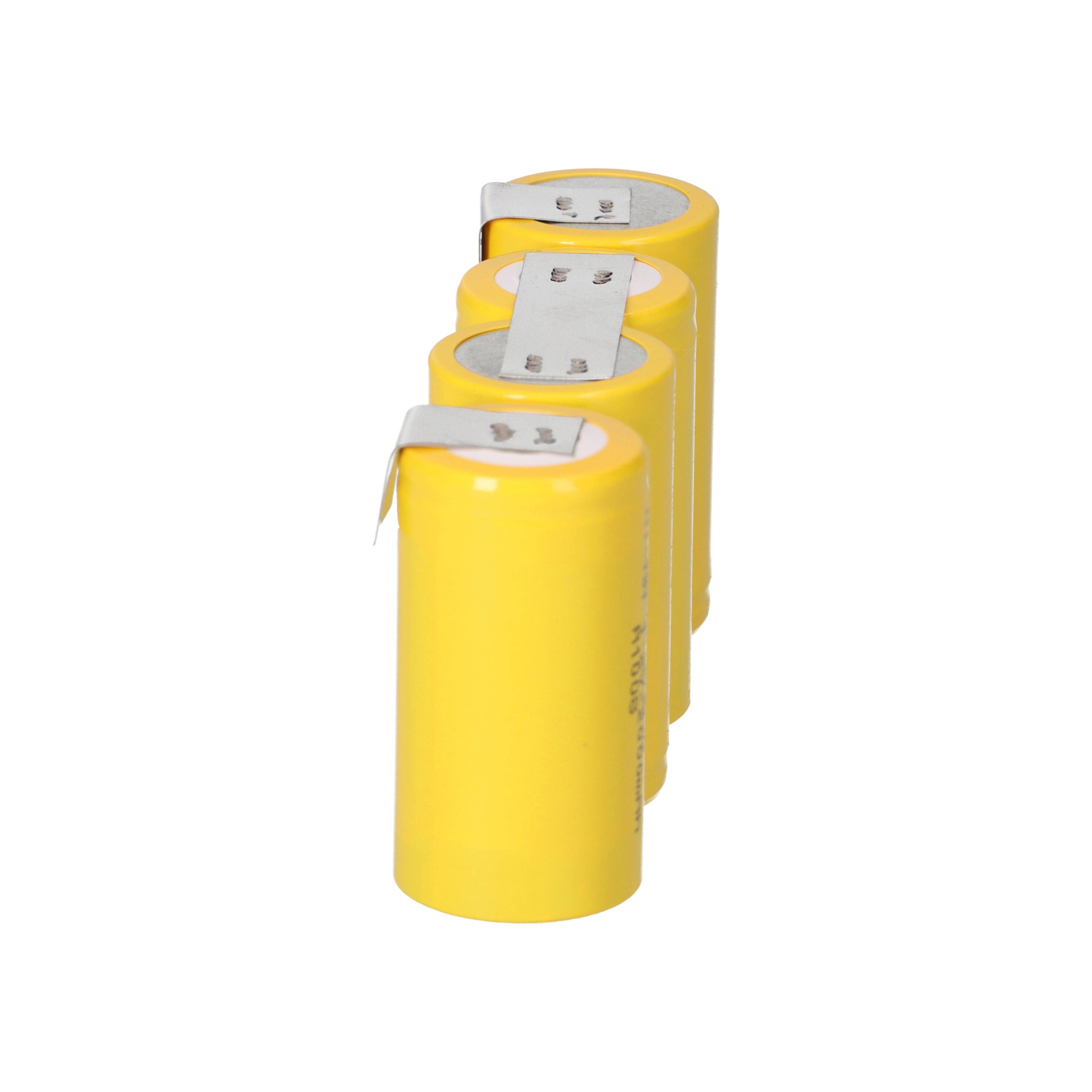 4er Reihe Akku Sub-C 2000mAh 4,8V NiMH mit Lötfhane schräg