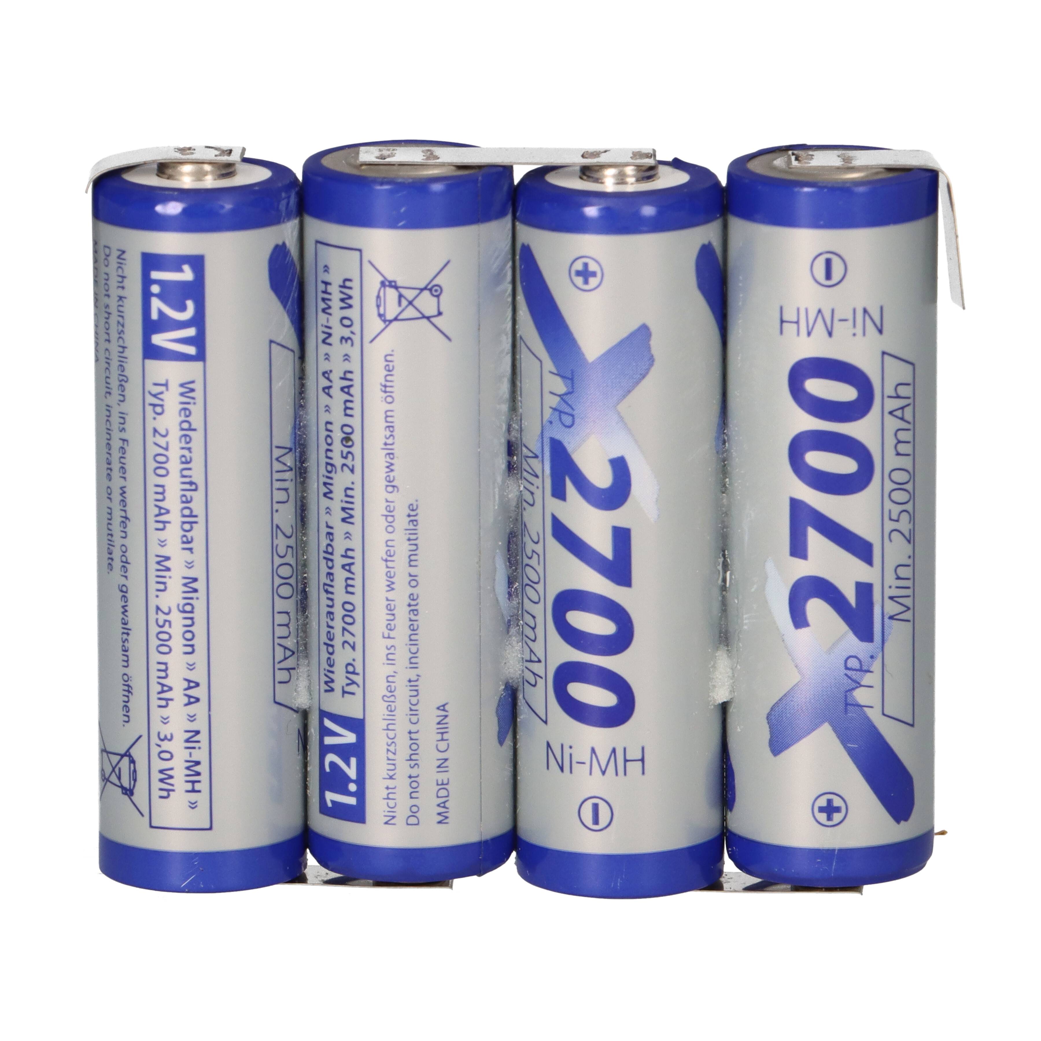 4er Reihe Akkupack 4,8V 2700mAh F1x4 Zelle AA LF Z-Form