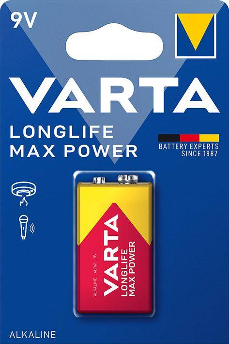 Batterie MAX TECH 9V-Block Blister a 1 Stück VARTA