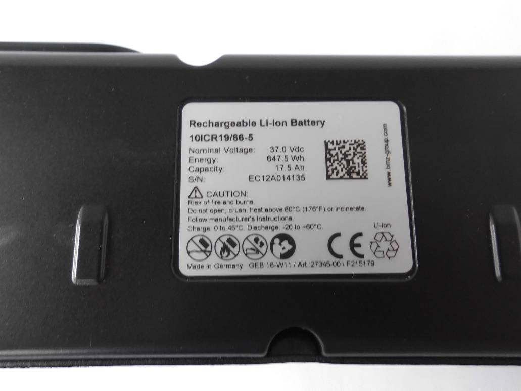 Bulls E-Bike Akku Rahmenversion Evo Brose Unterrohr - 36V 17,5Ah (650Wh) 27345-00