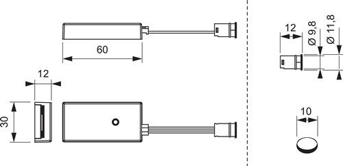 Einbauleuchte Chip HE 58 Emotion 24V DC 2,5 W Rahmenfarbe VA,geb.L&S