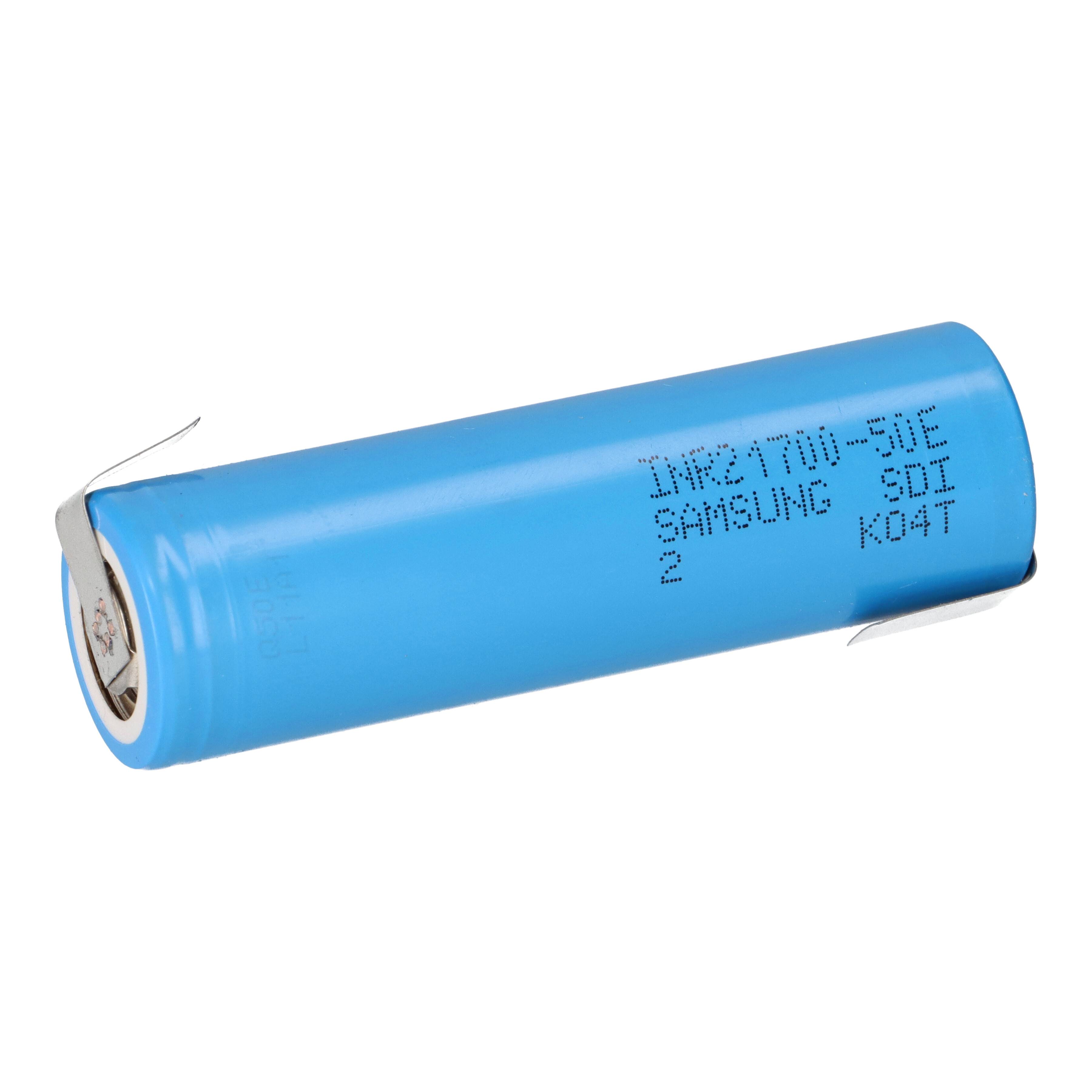 Samsung INR21700-50E 3,6V 5000mAh 10A Li-Ion-Akku mit Z-Lötfahne